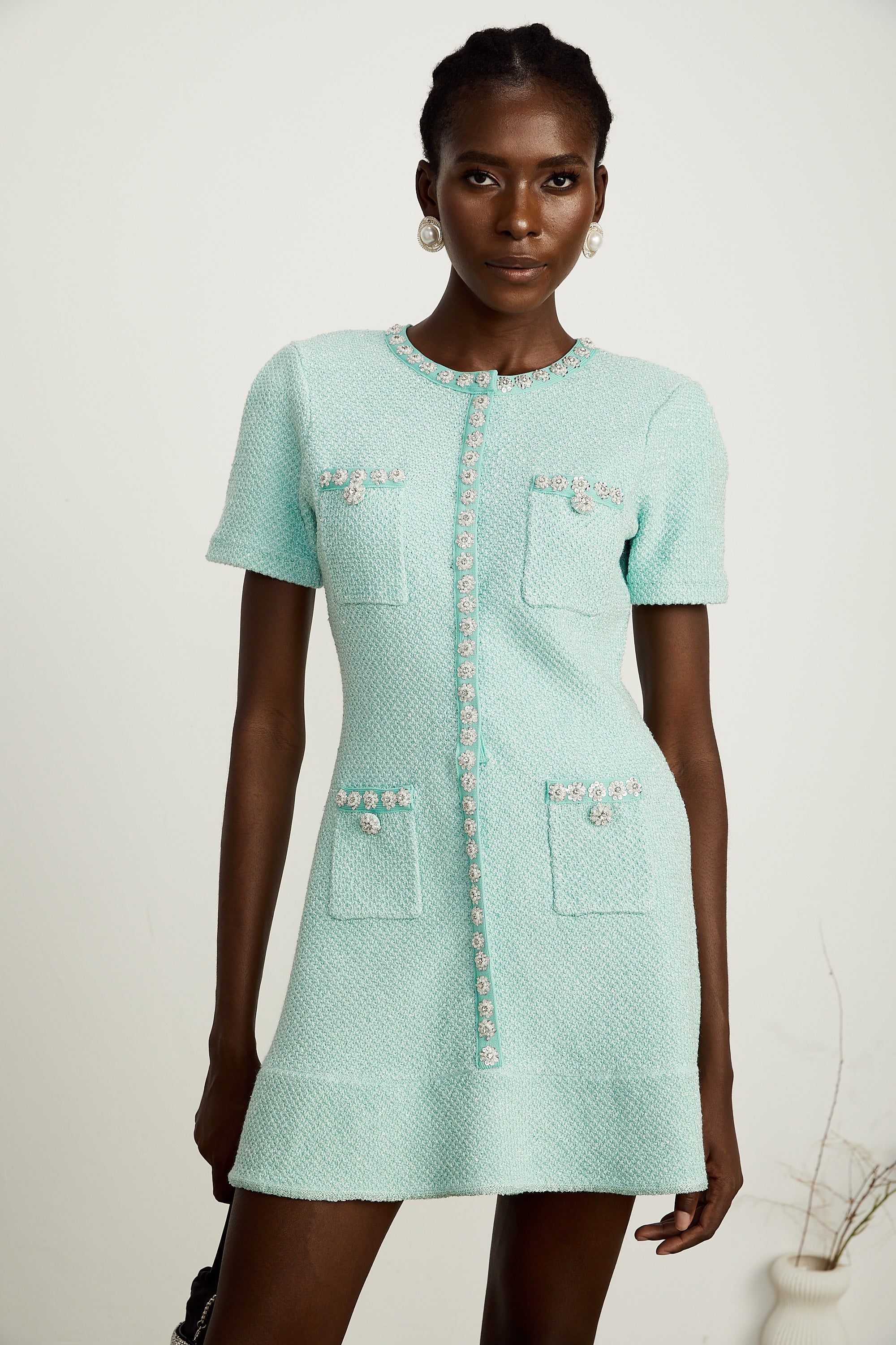 فستان قصير مزين من Jocelyne