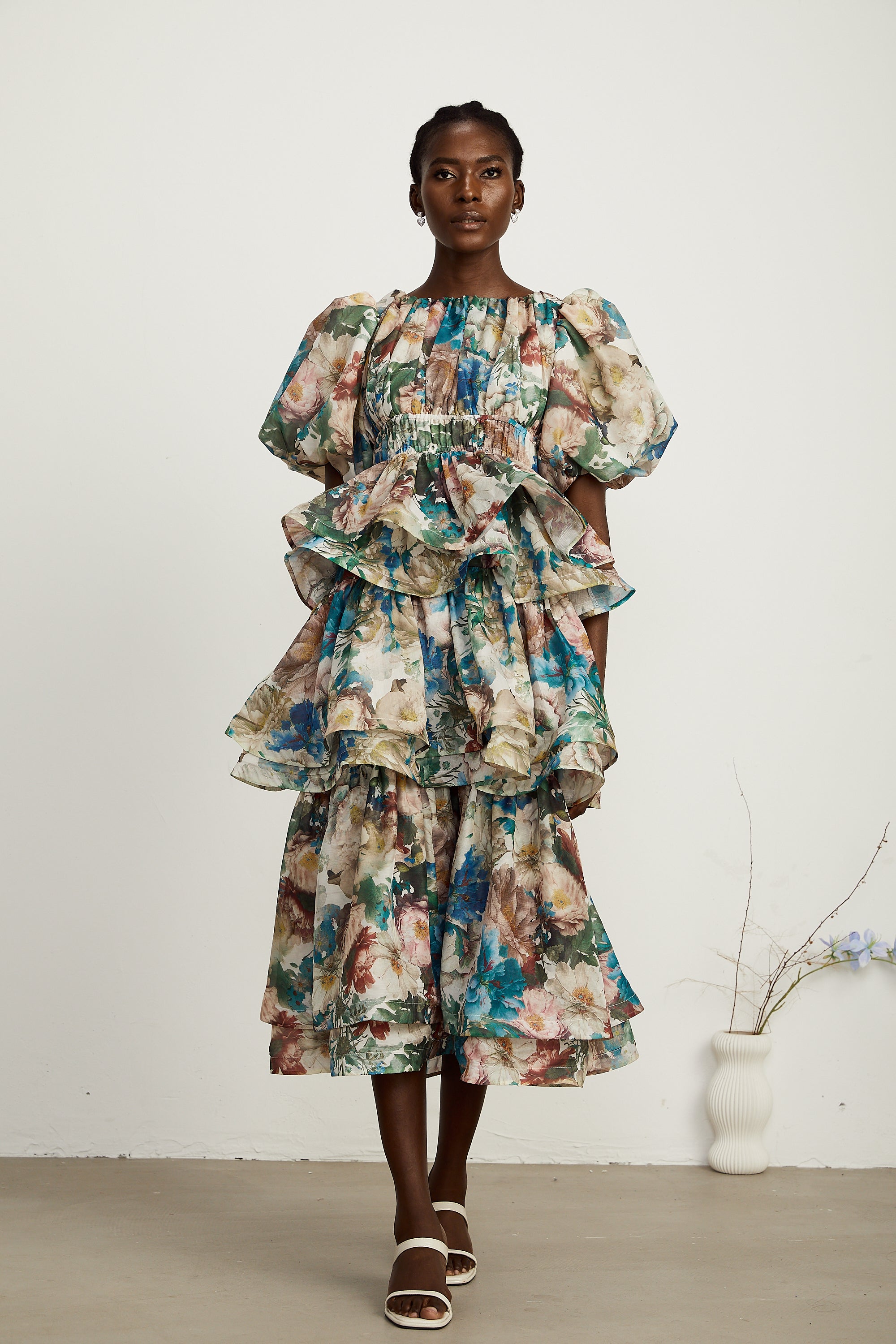 Marianne floral-print tiered midi dress (Final Sale-US Only)