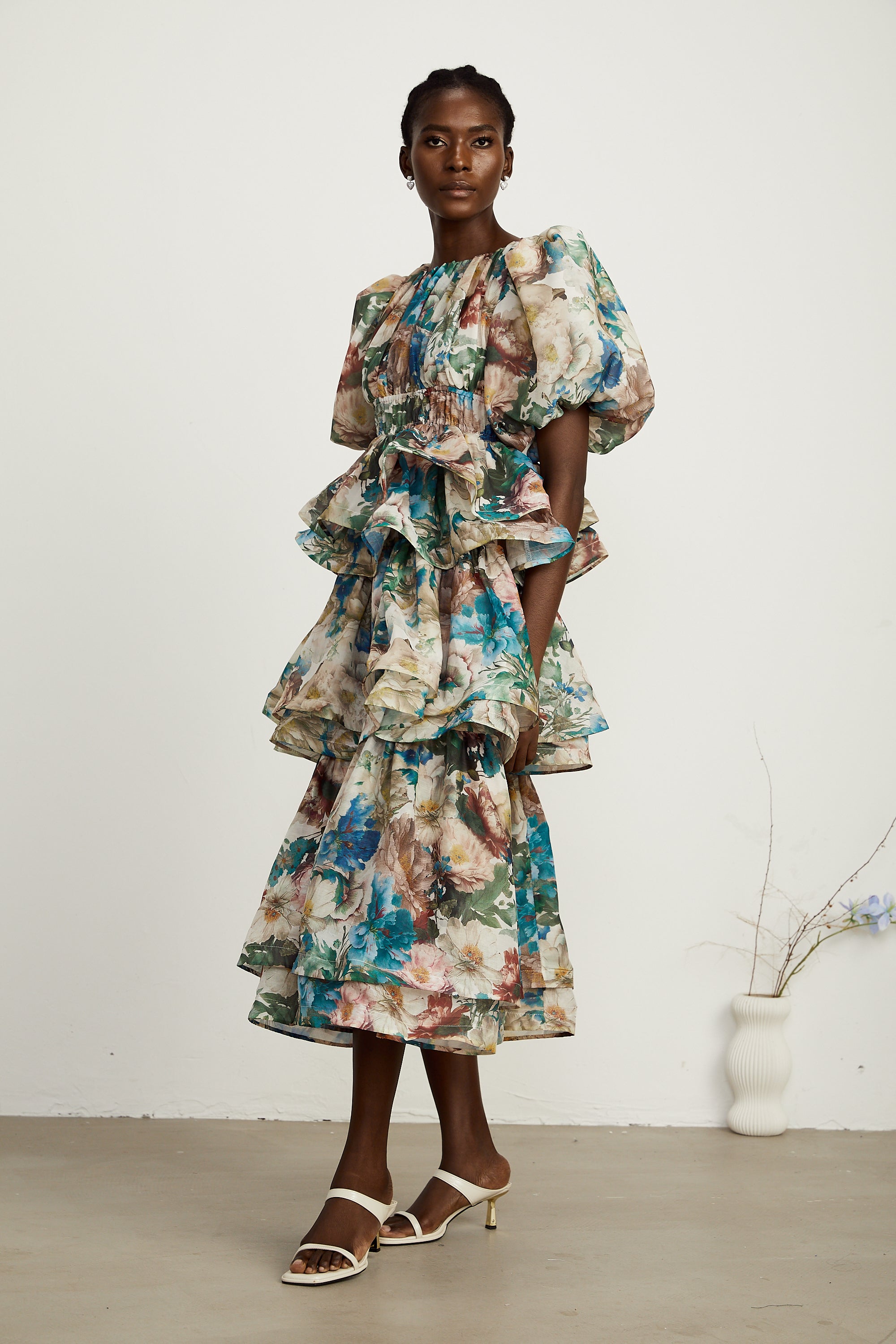 Marianne floral-print tiered midi dress (Final Sale-US Only)