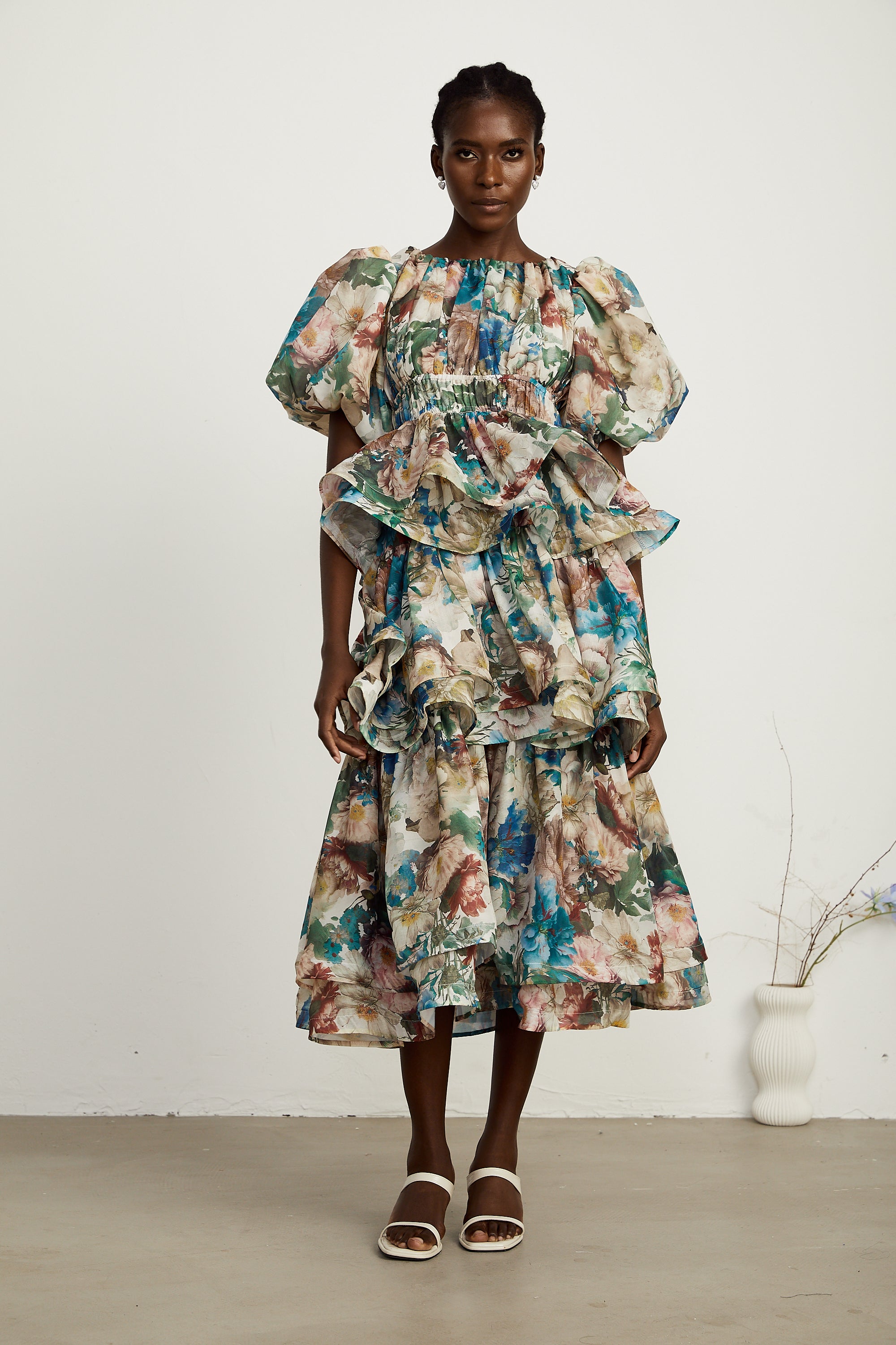 Marianne floral-print tiered midi dress (Final Sale-US Only)