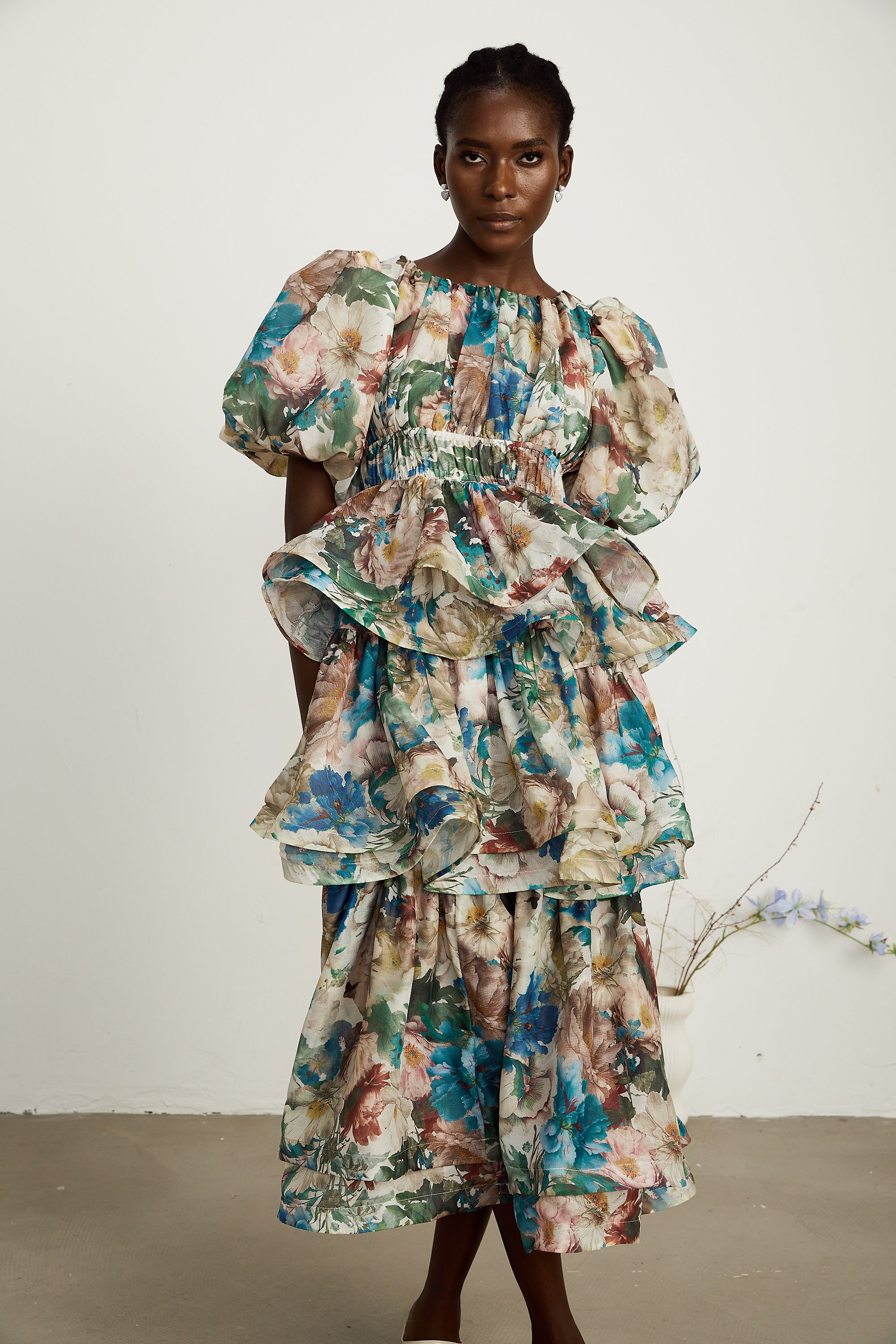 Marianne floral-print tiered midi dress (Final Sale-US Only)