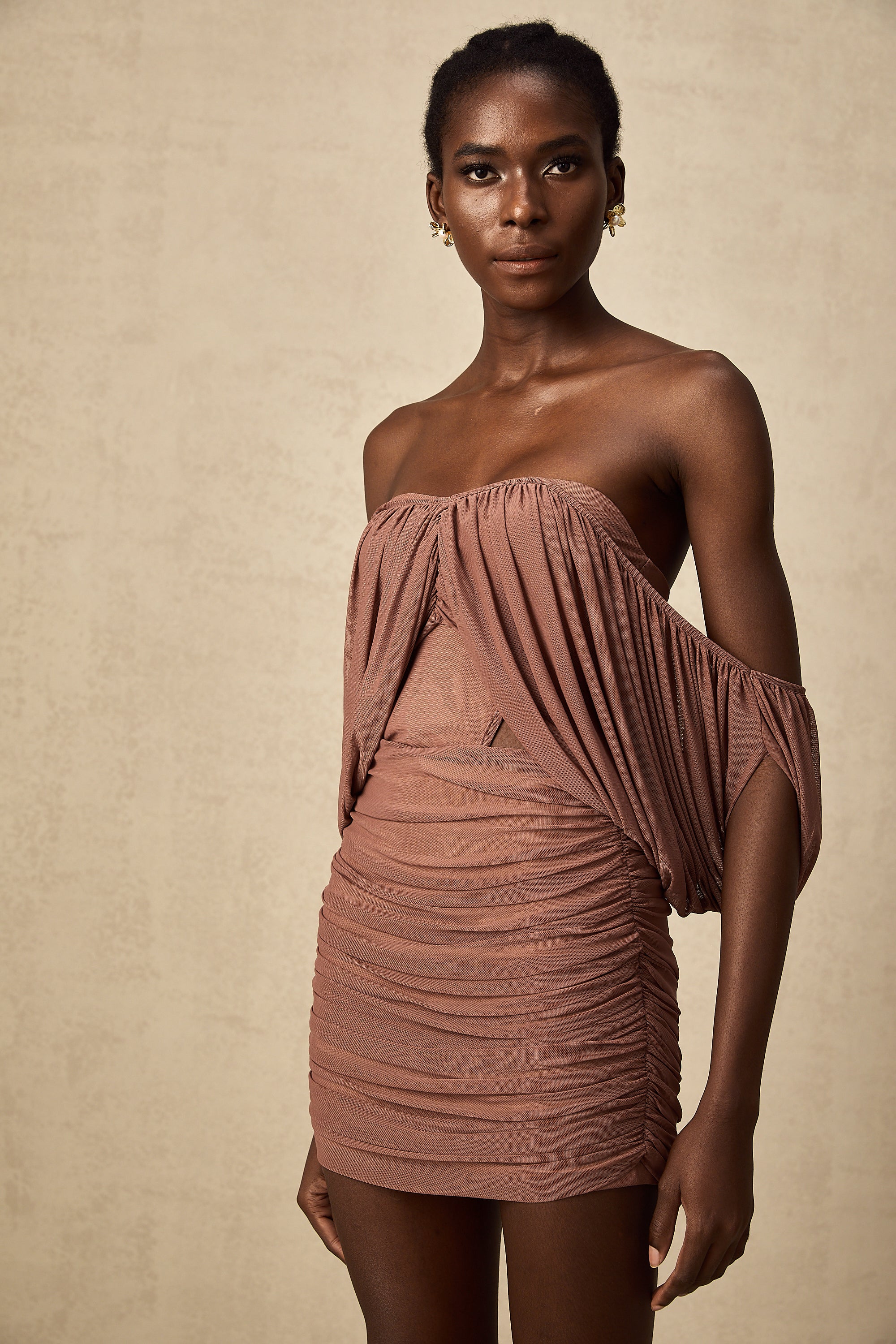 Zohra off-shoulder bodysuit & skirt matching set (Final Sale-US Only)