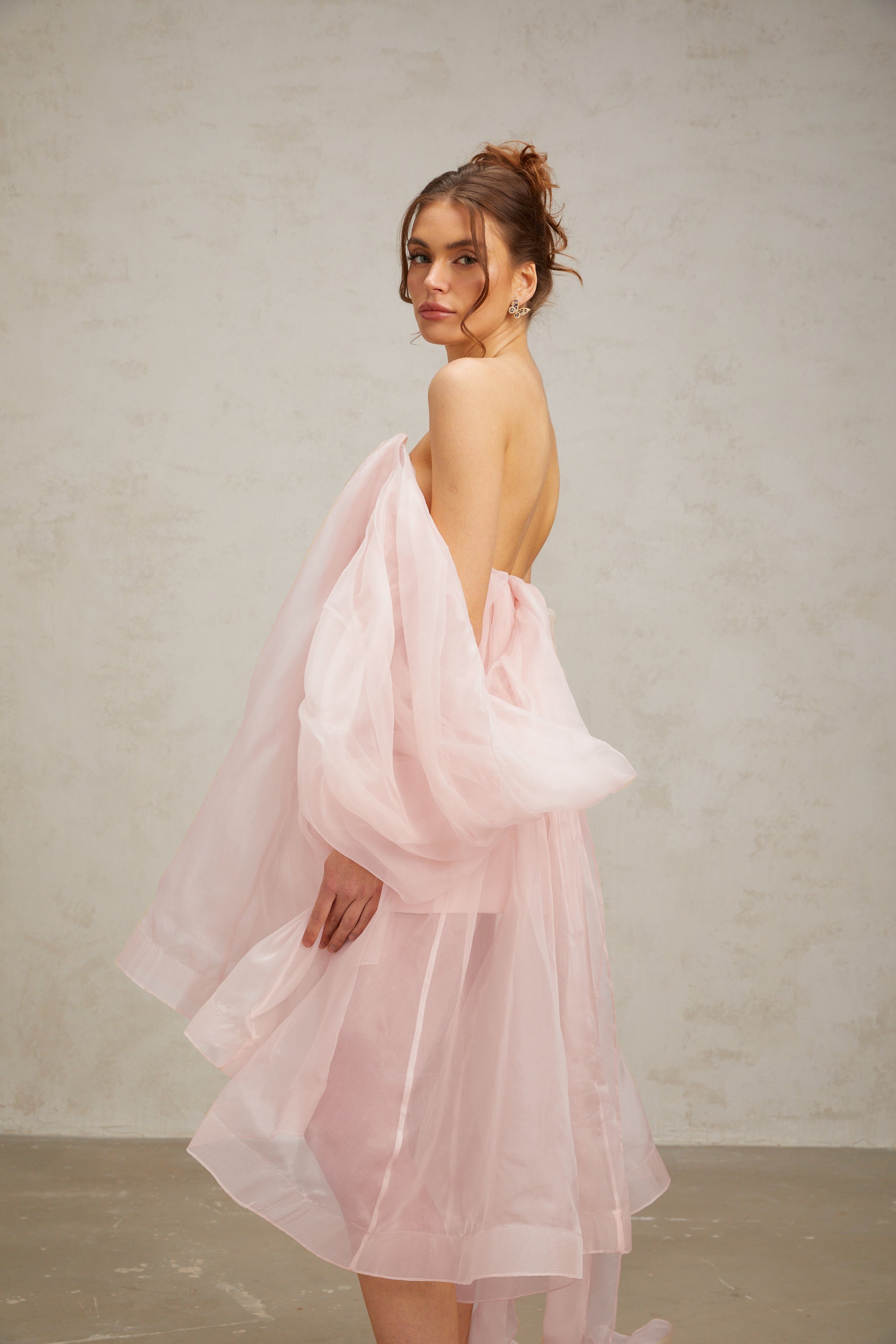 Élodie voluminöses Minikleid mit Schleifendetail