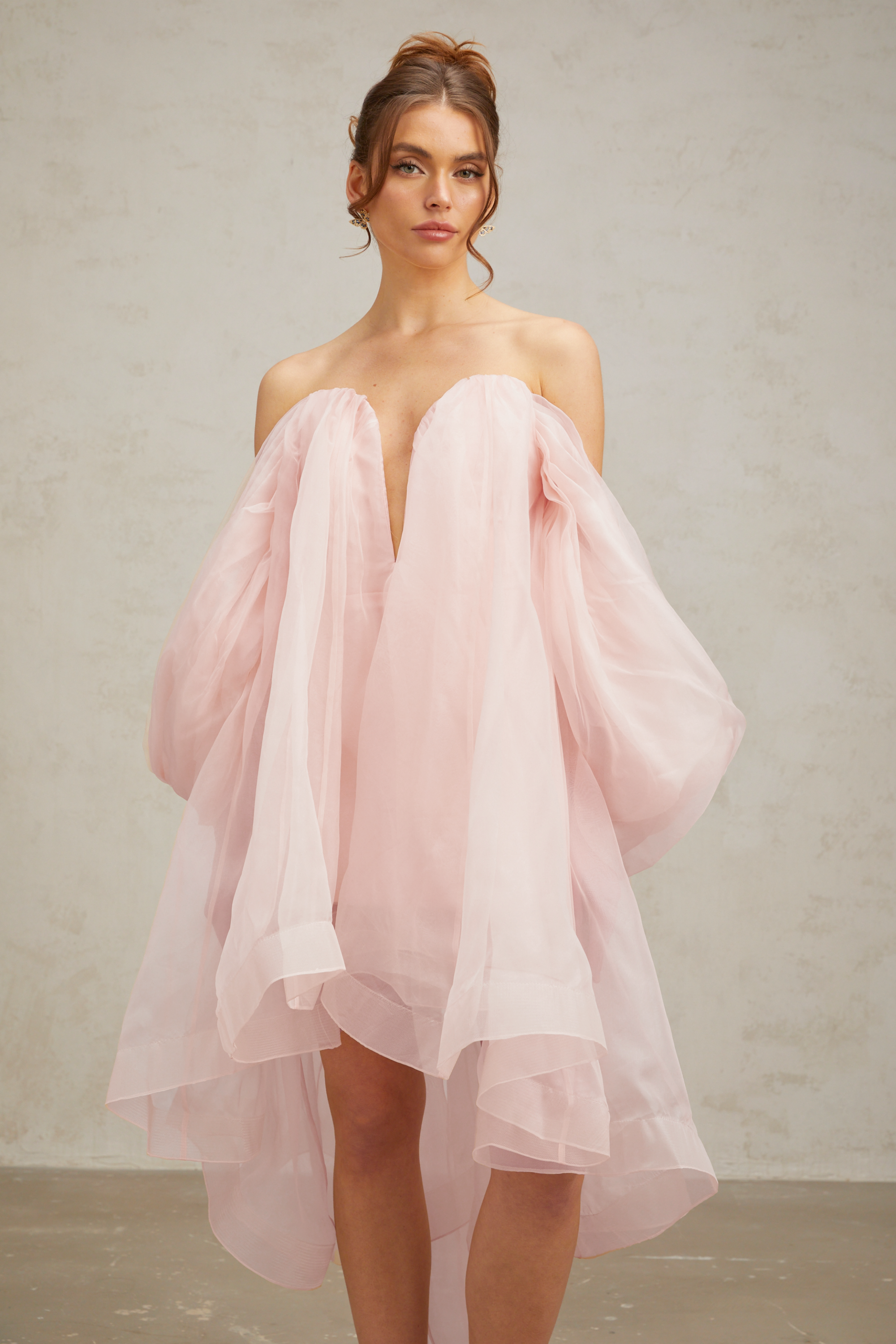 Élodie voluminöses Minikleid mit Schleifendetail