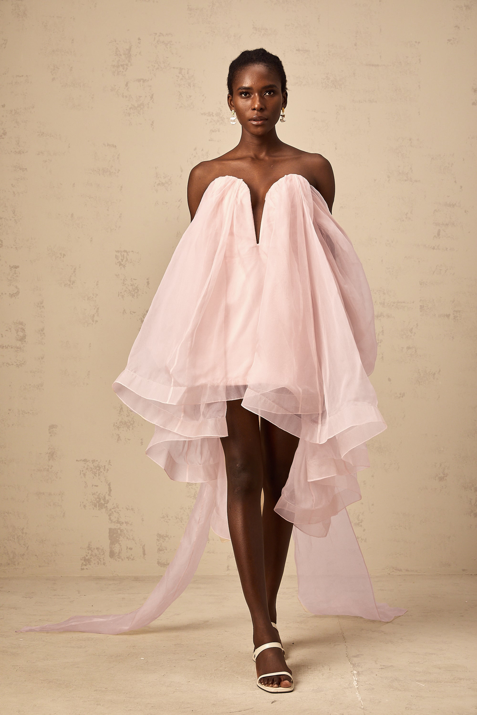 Élodie voluminöses Minikleid mit Schleifendetail