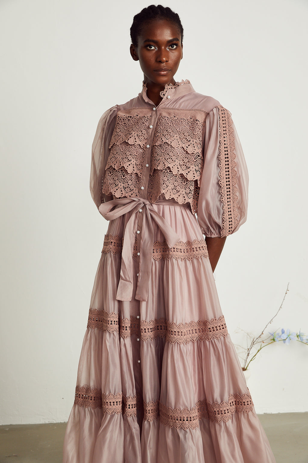 Ines Midi Strap Dress Beige main image 1