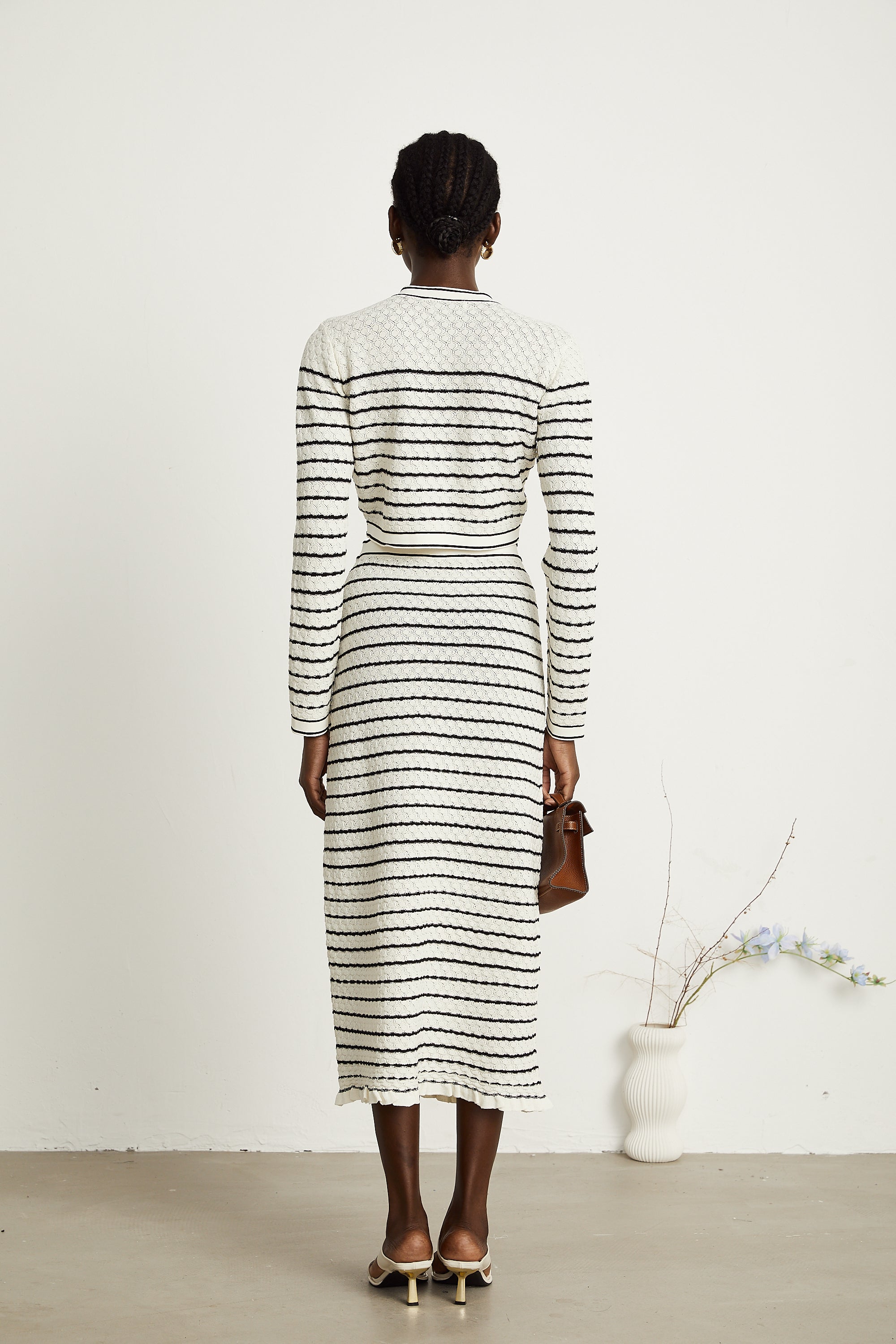 Set aus Pointelle-Strickjacke und Rock von Colette (Endverkauf – nur in den USA)