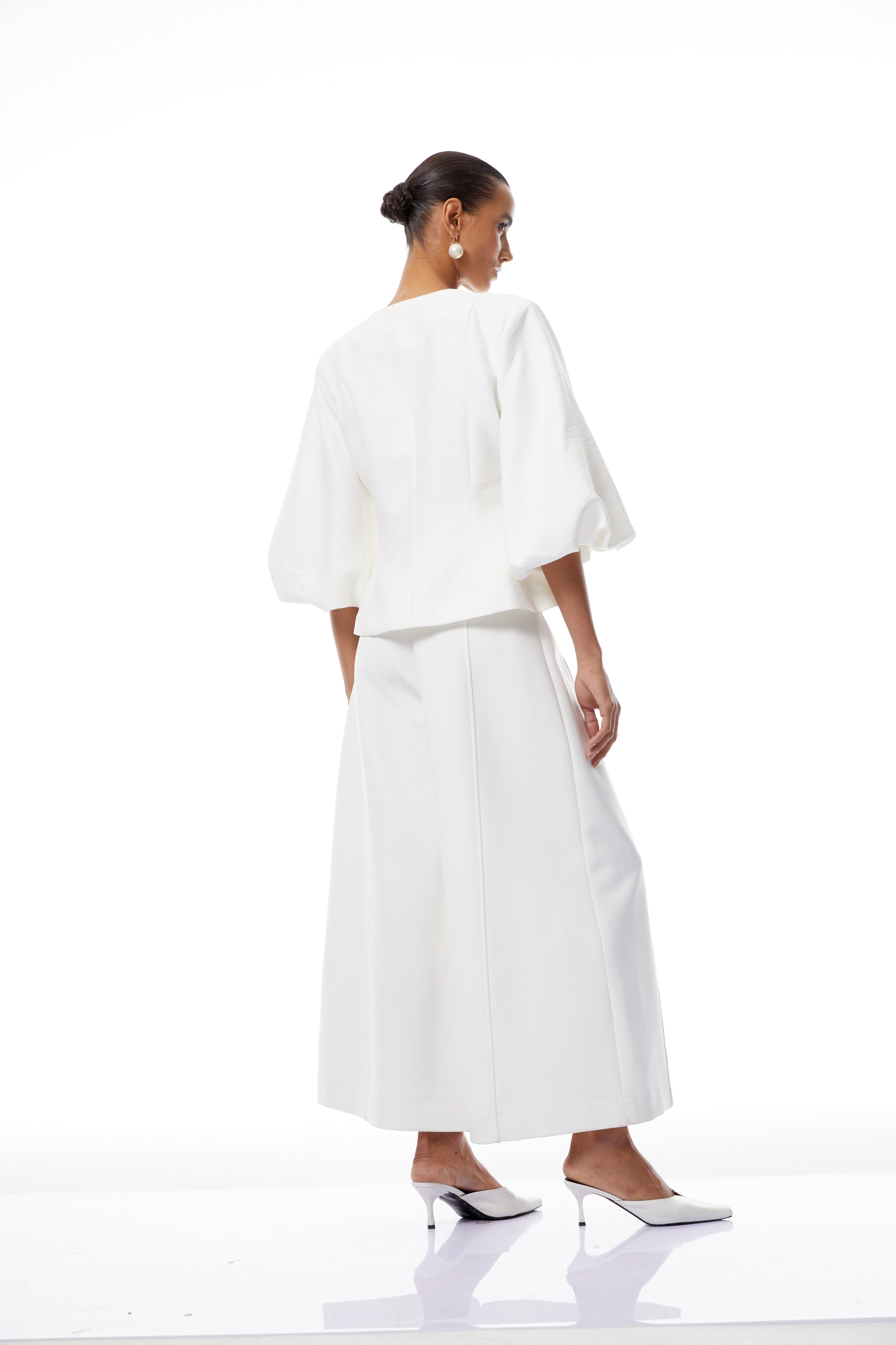 Bérénice White Crystal Embellished Peplum Jacket