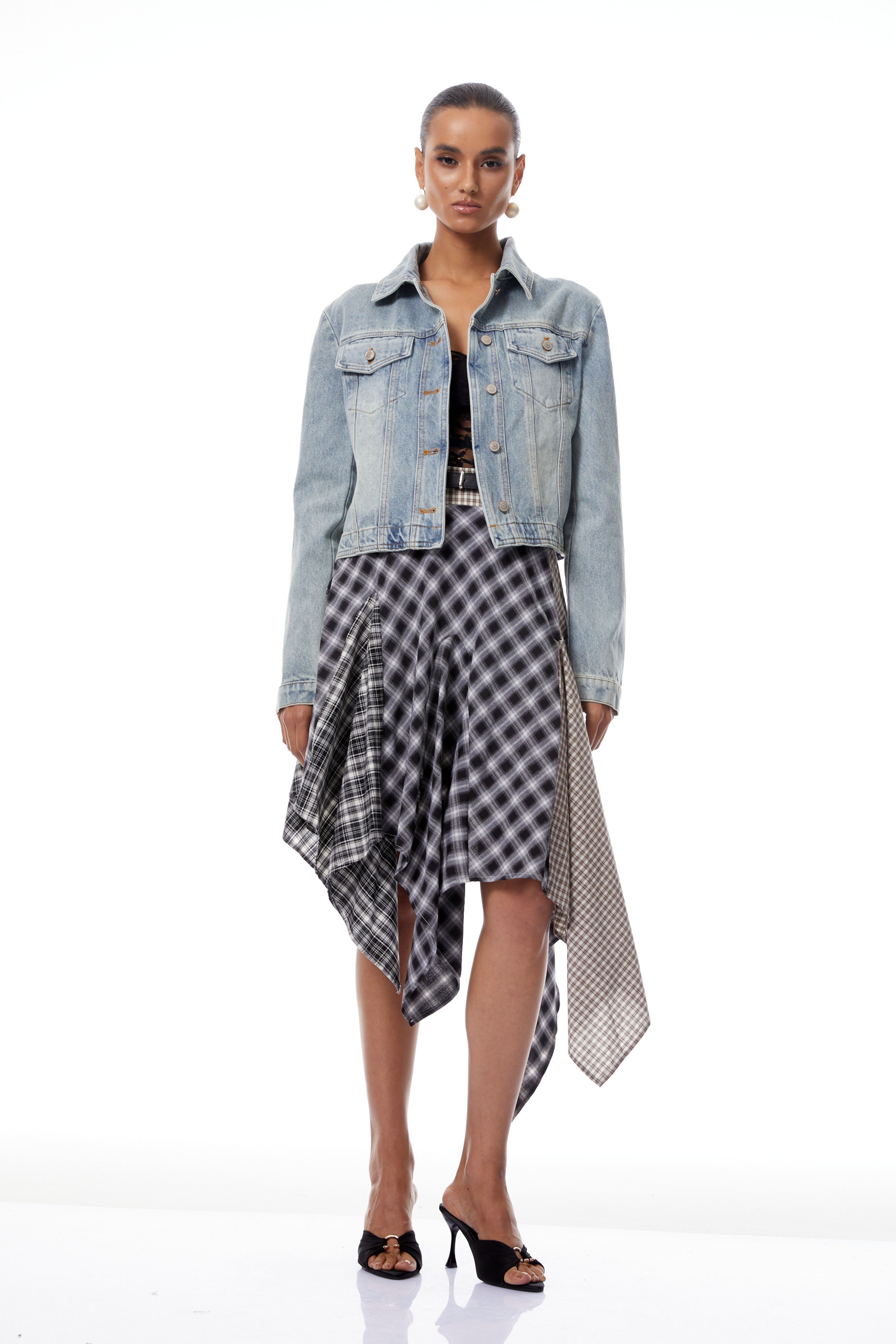 Zadie Blue Lace Up Denim Short Jacket