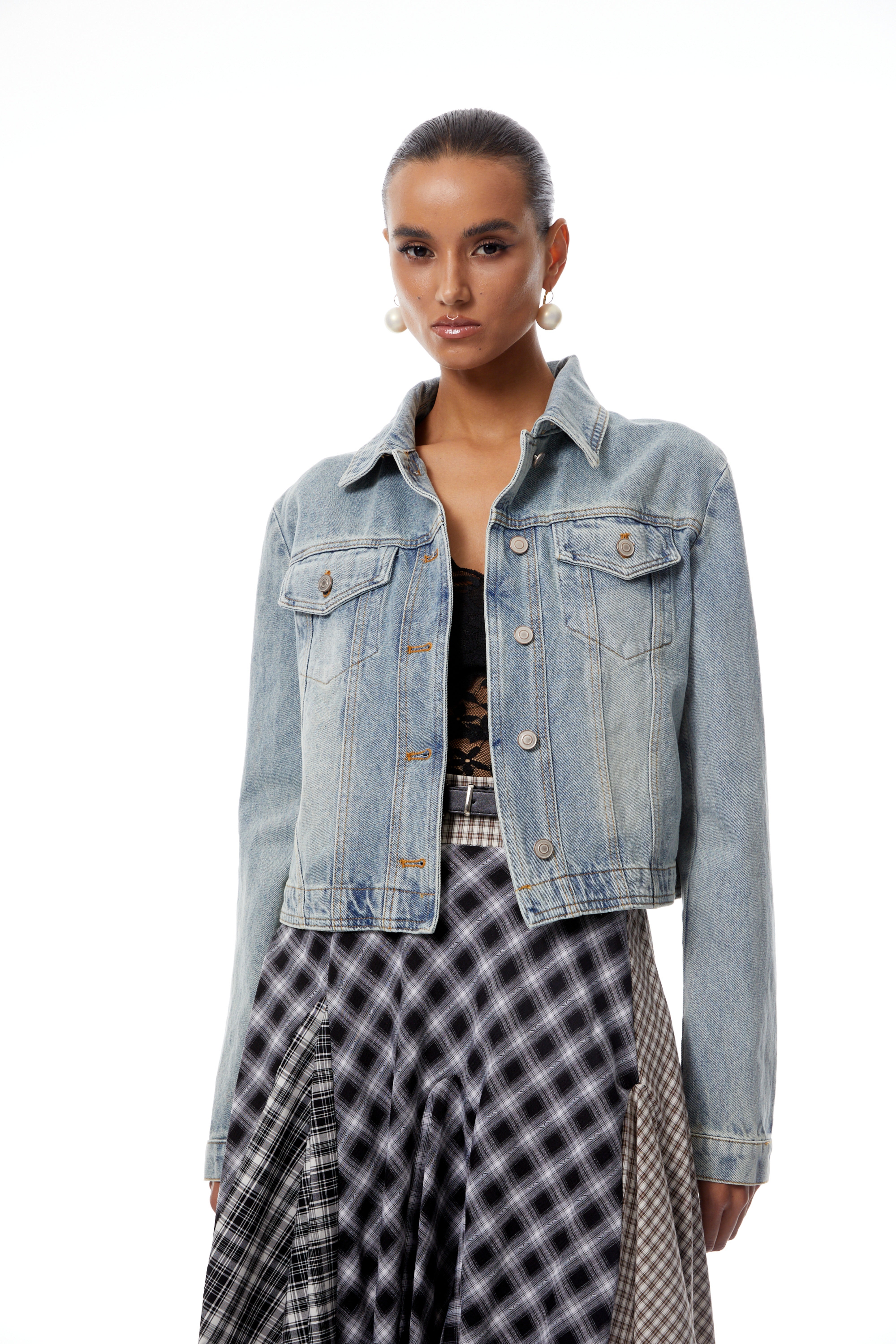 Zadie Blue Lace Up Denim Short Jacket