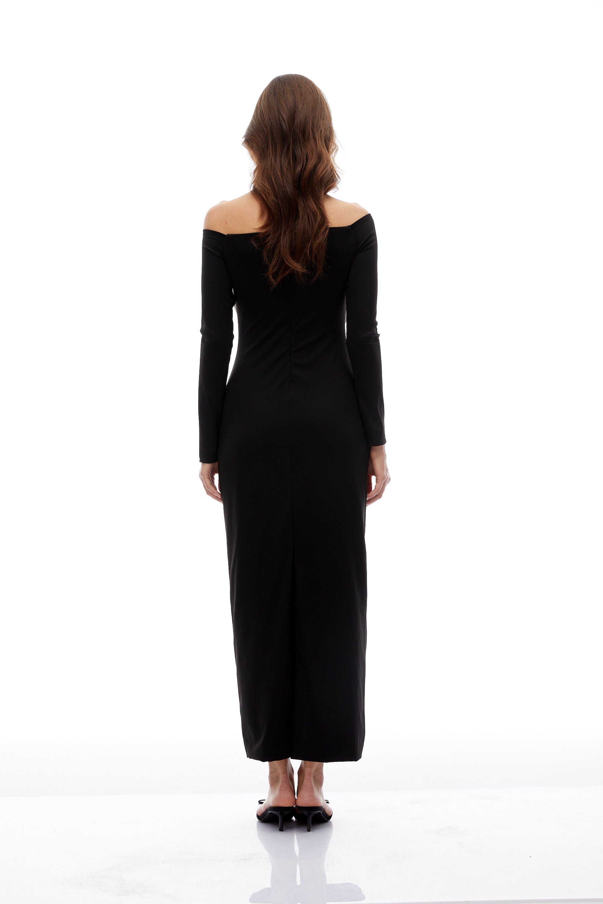 Maren Black 3D Petal Maxi Dress