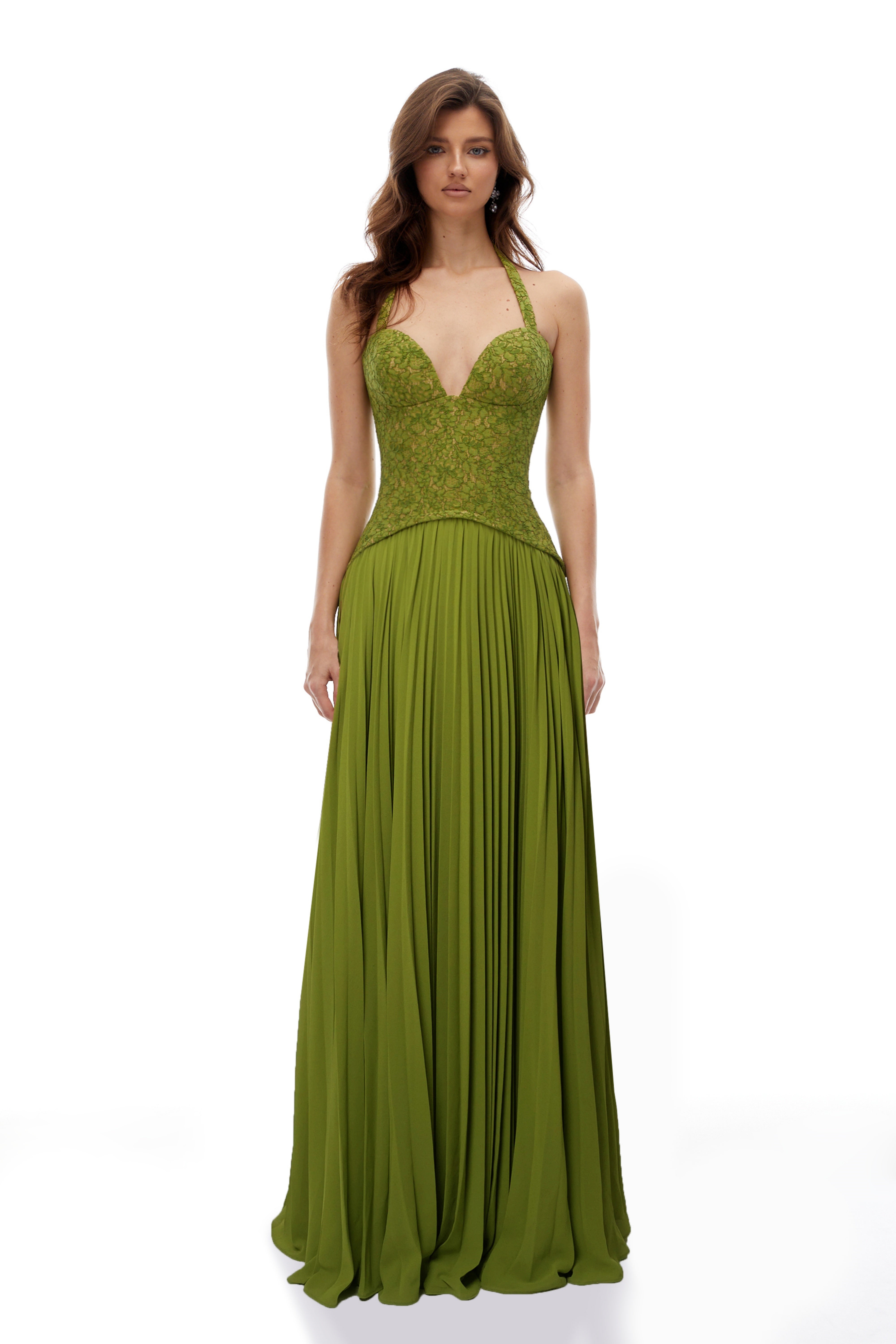 Emerald Halterneck Corset Gown