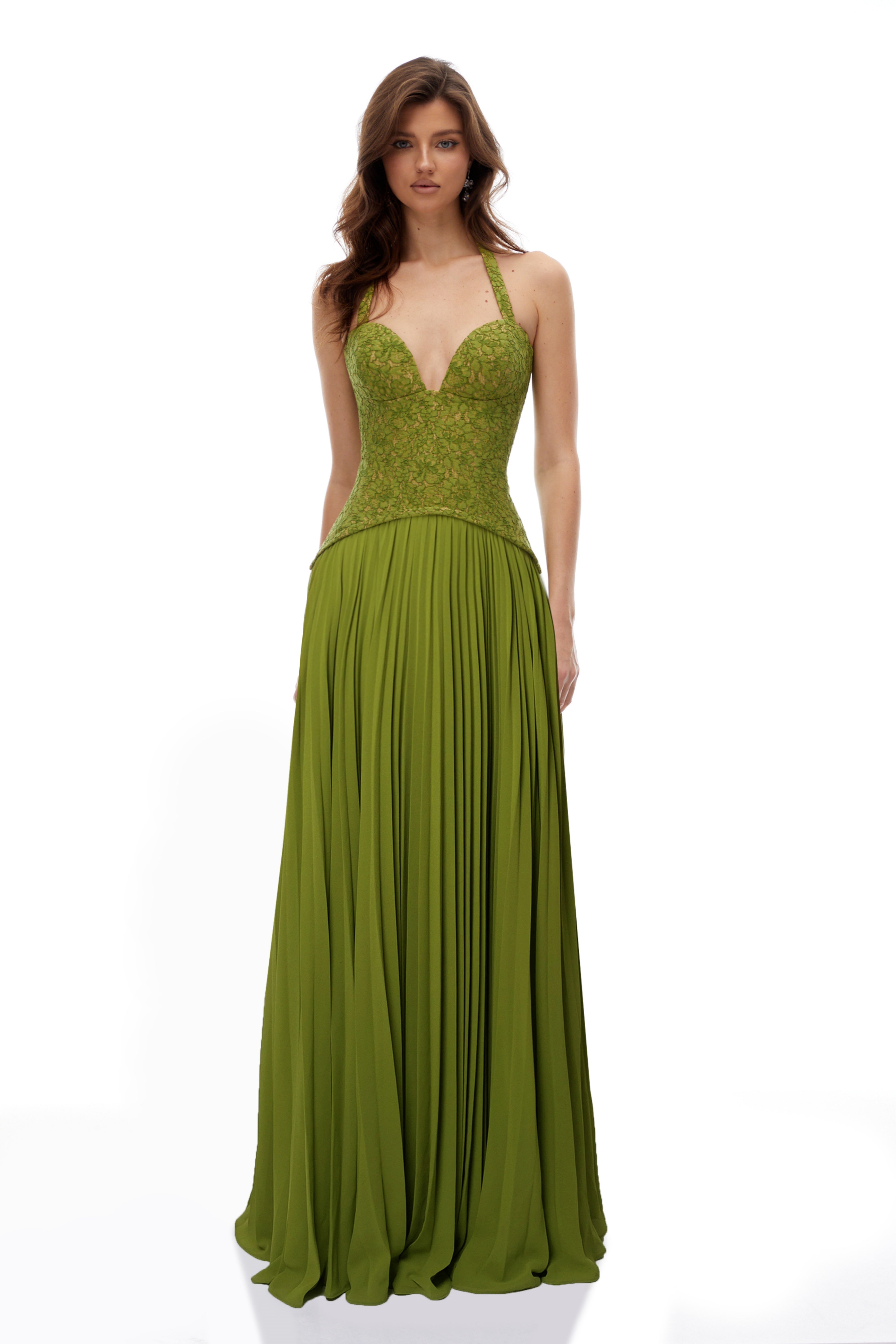 Emerald Halterneck Corset Gown