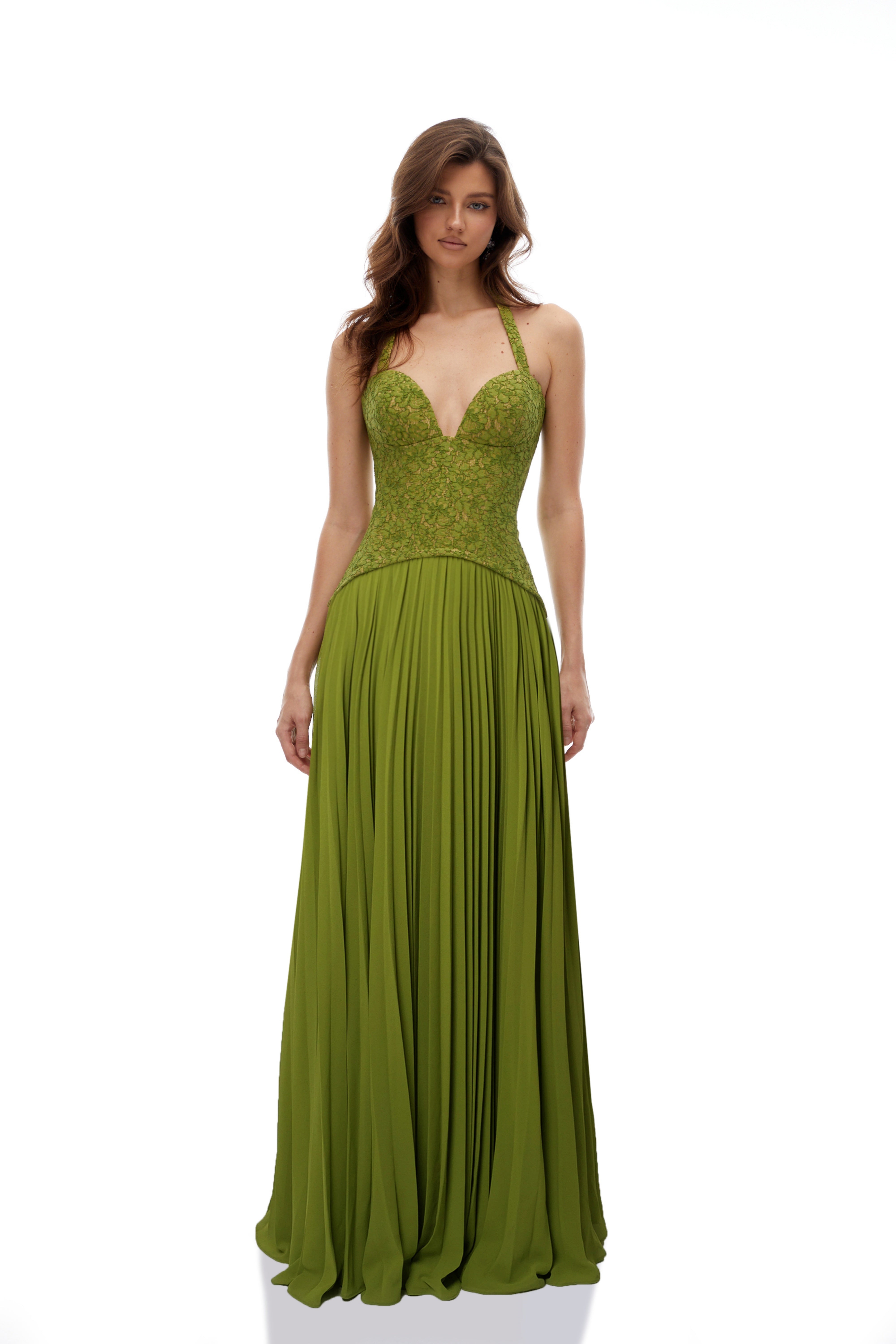 Emerald Halterneck Corset Gown