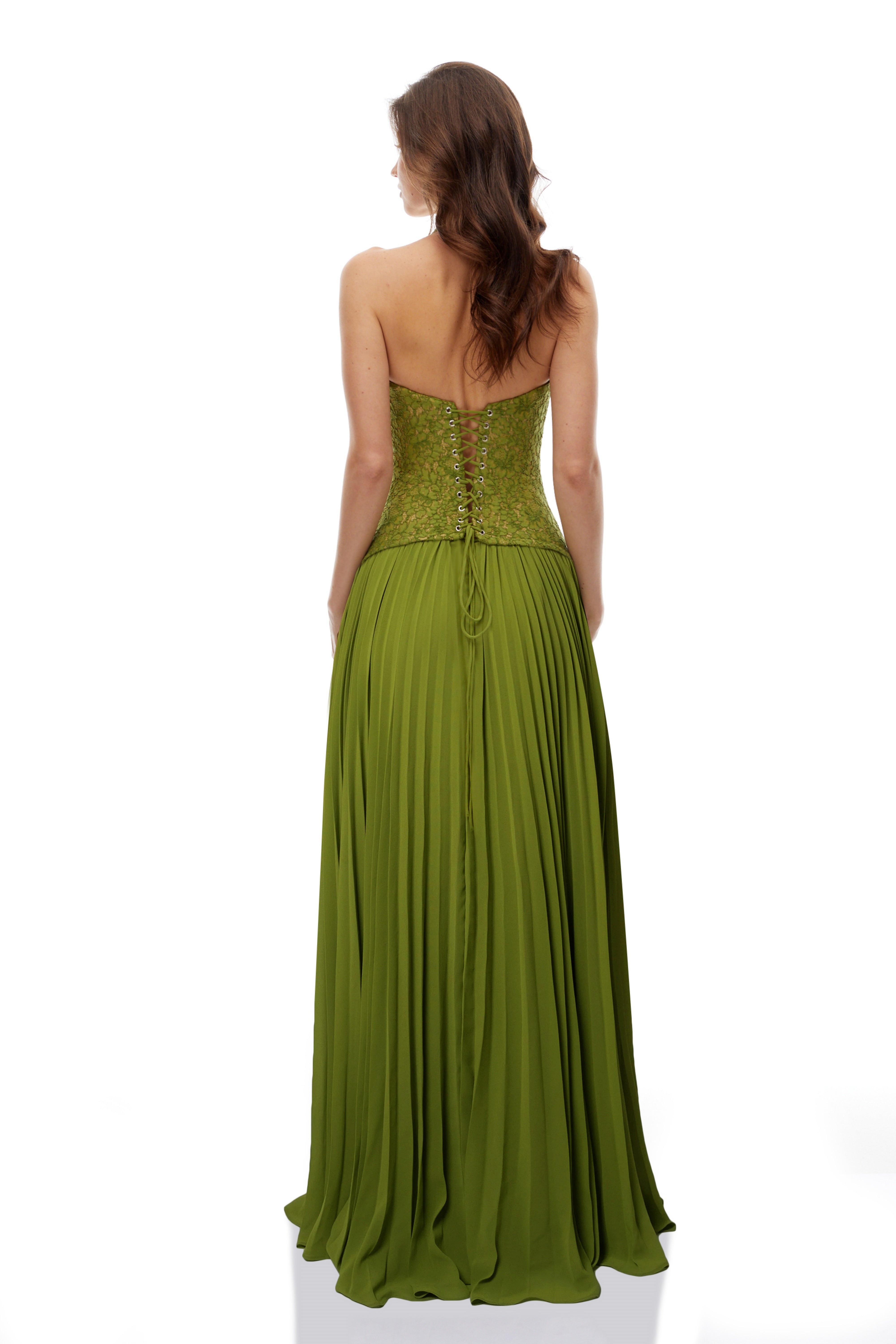 Emerald Halterneck Corset Gown