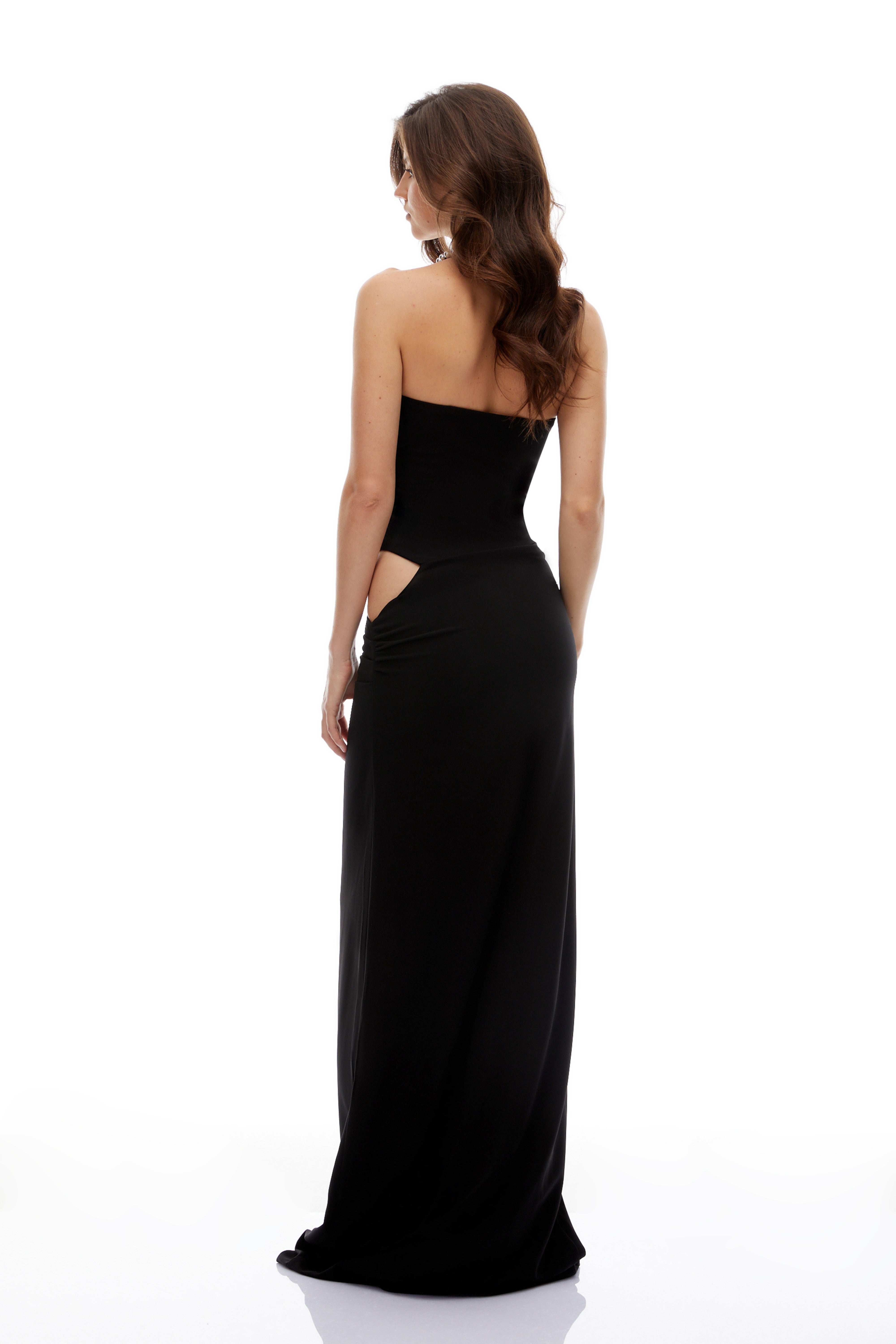 Kaelin Black Halterneck Cut Out Maxi Dress