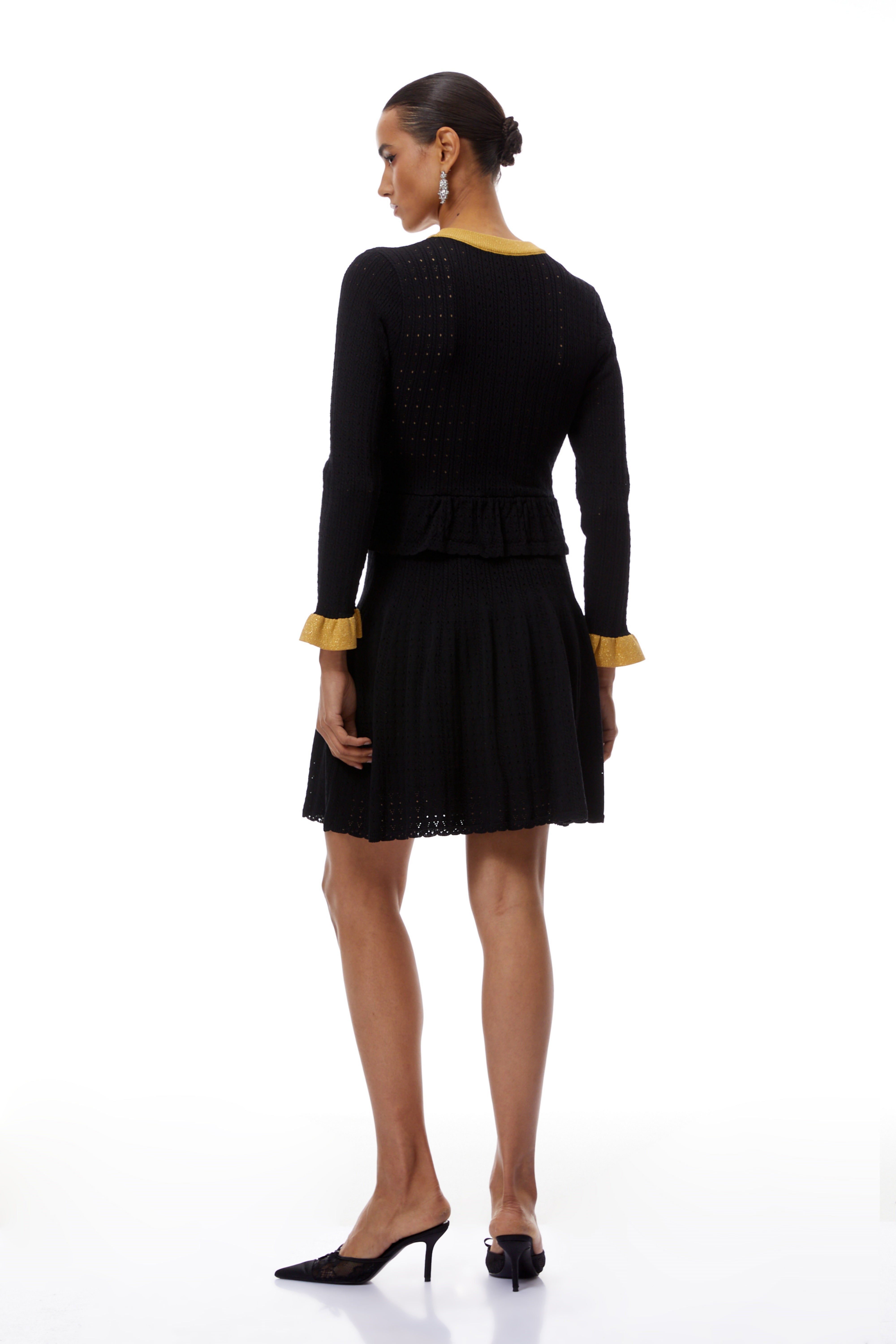 Khloe Black Color Block Knit Mini Dress