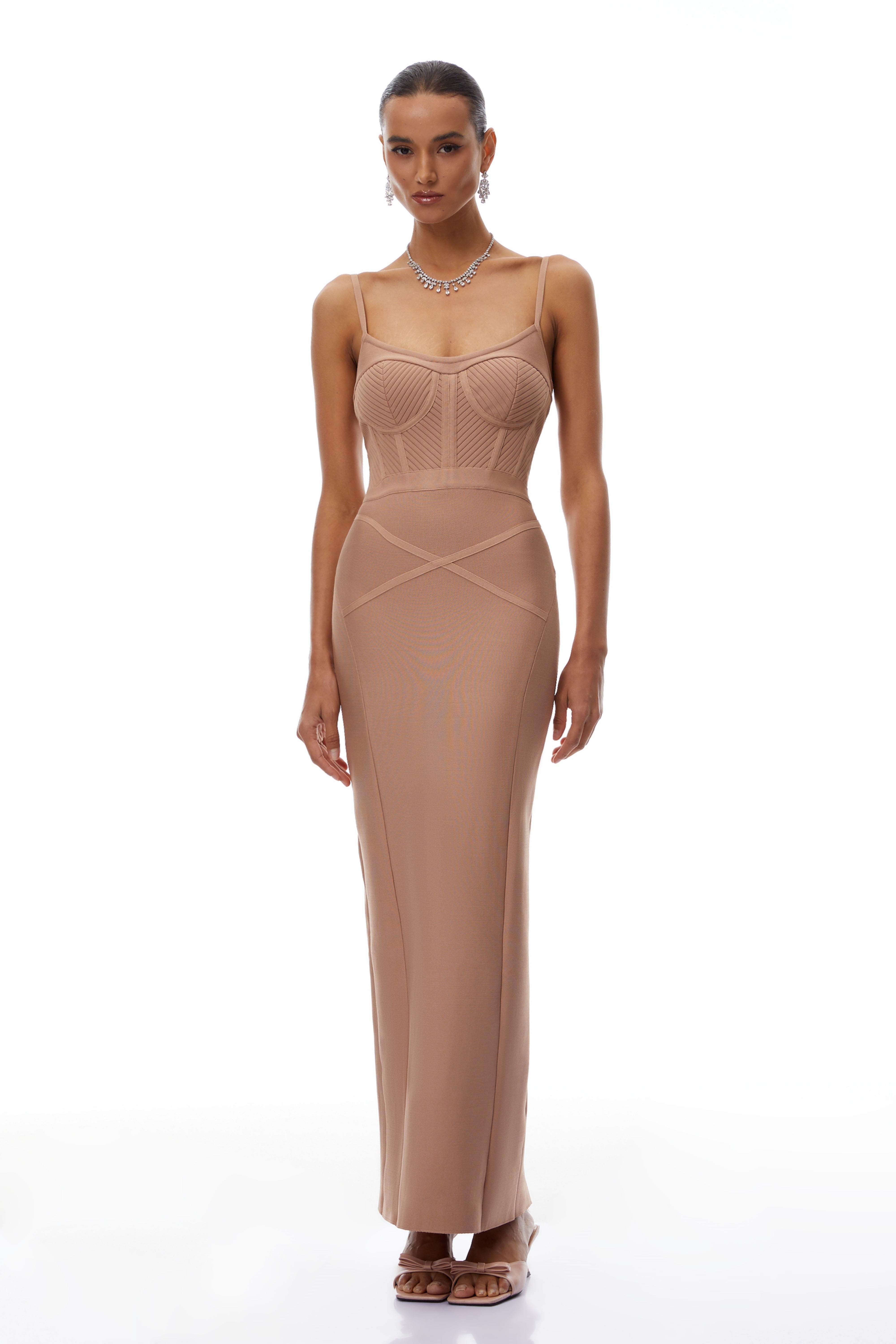 Lara Neutrals Korsett-Bandagen-Maxikleid