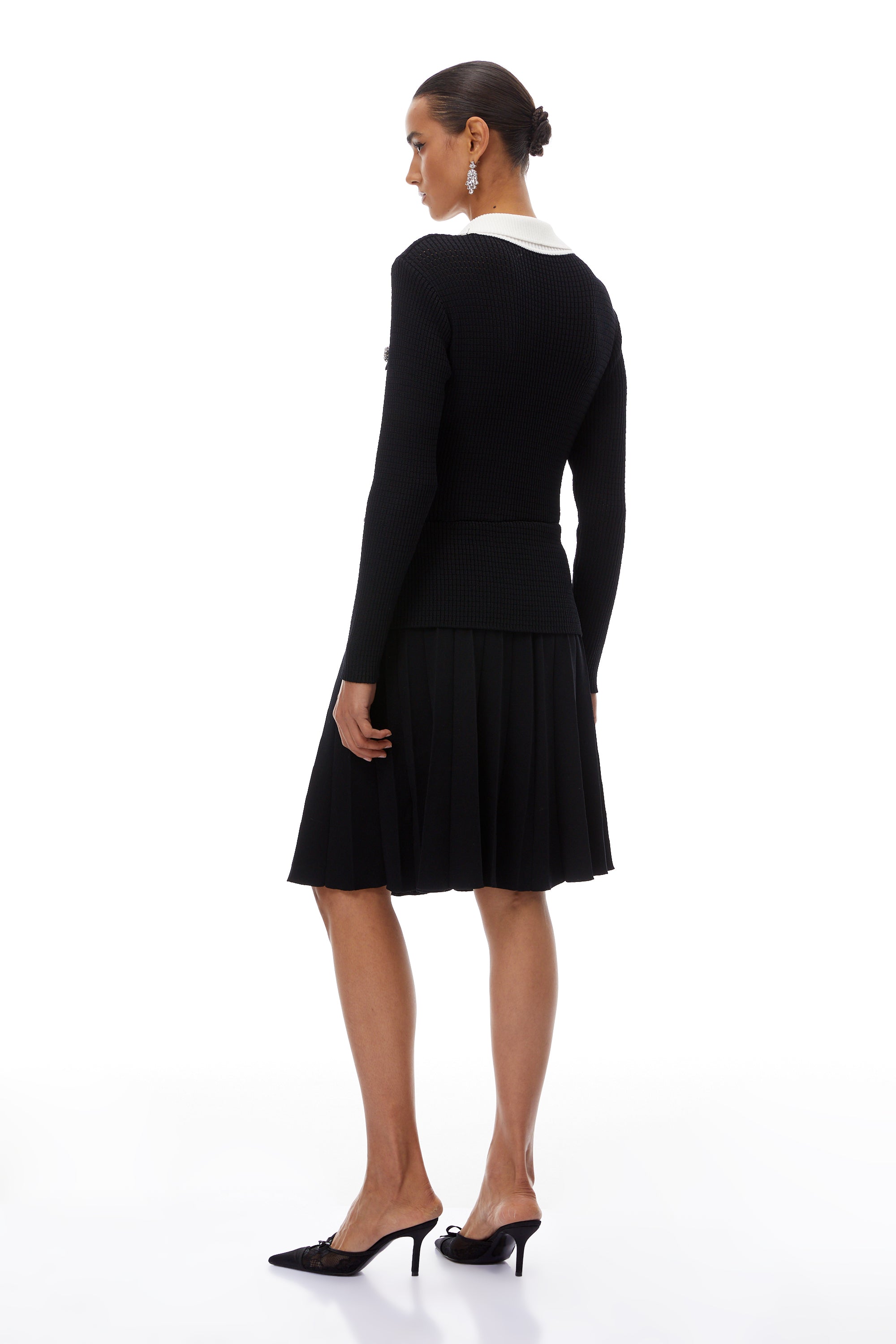 Esmée Black Embellished Knit Mini Dress