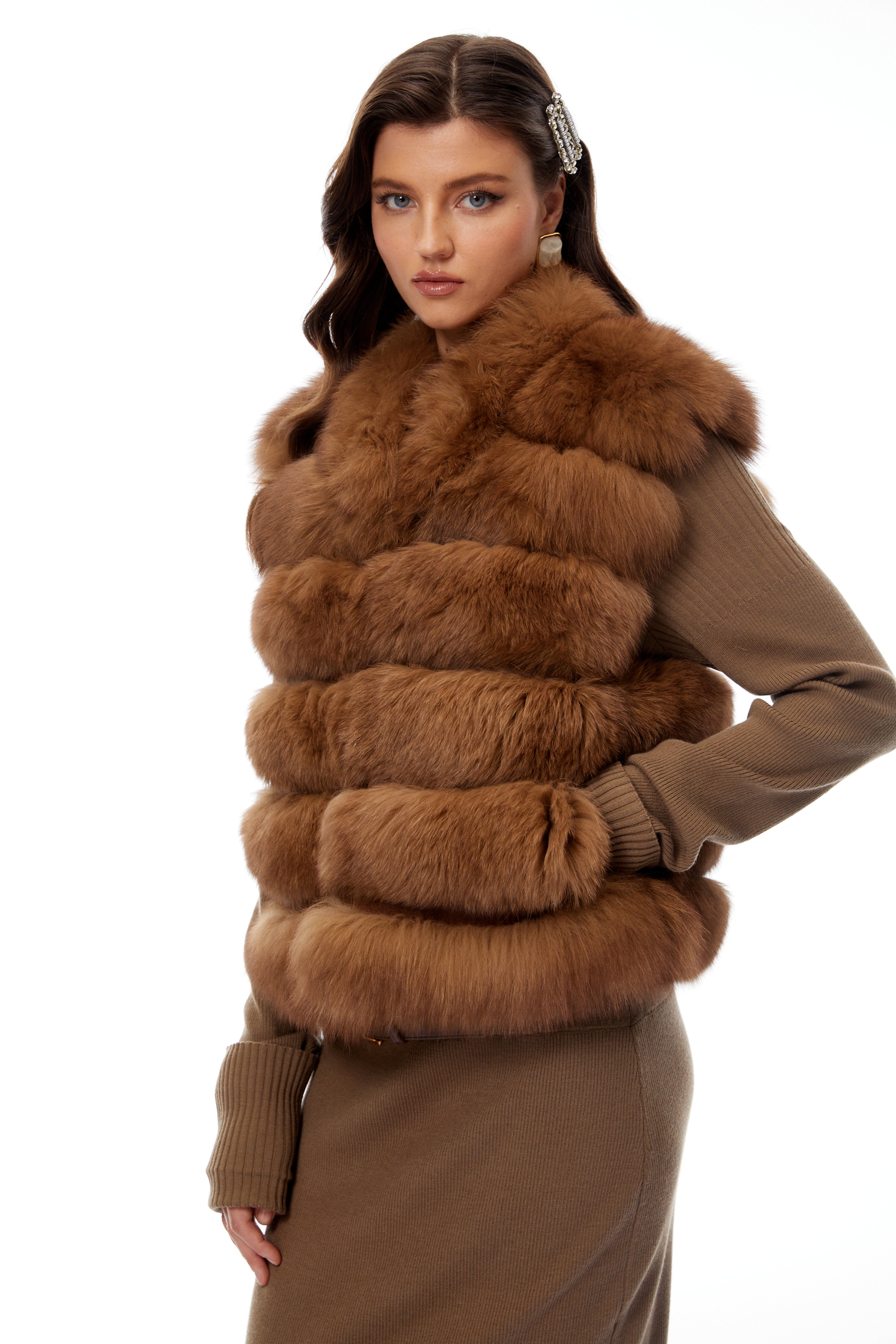 Brianna Brown Layered Fur Gilet