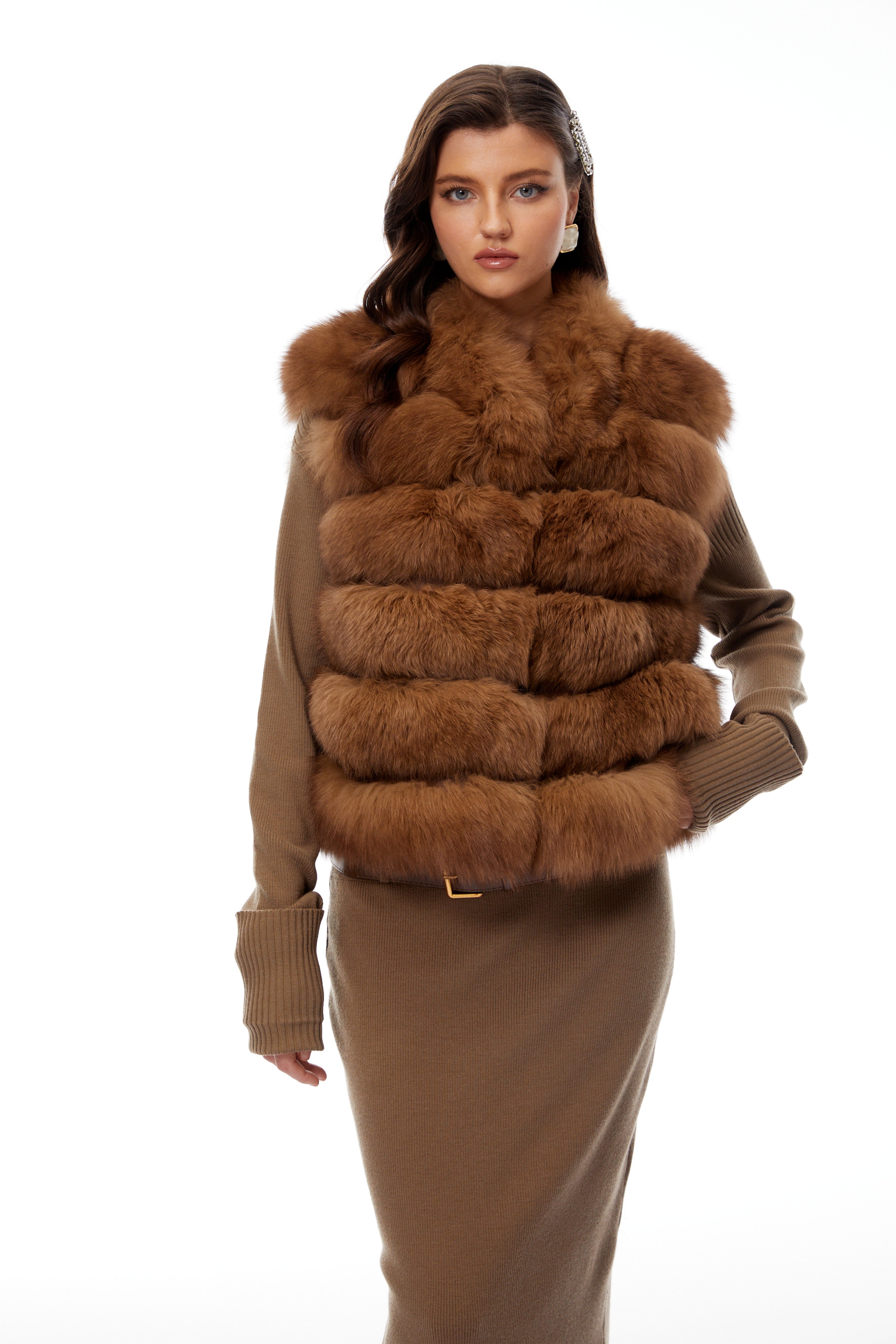 Brianna Brown Layered Fur Gilet