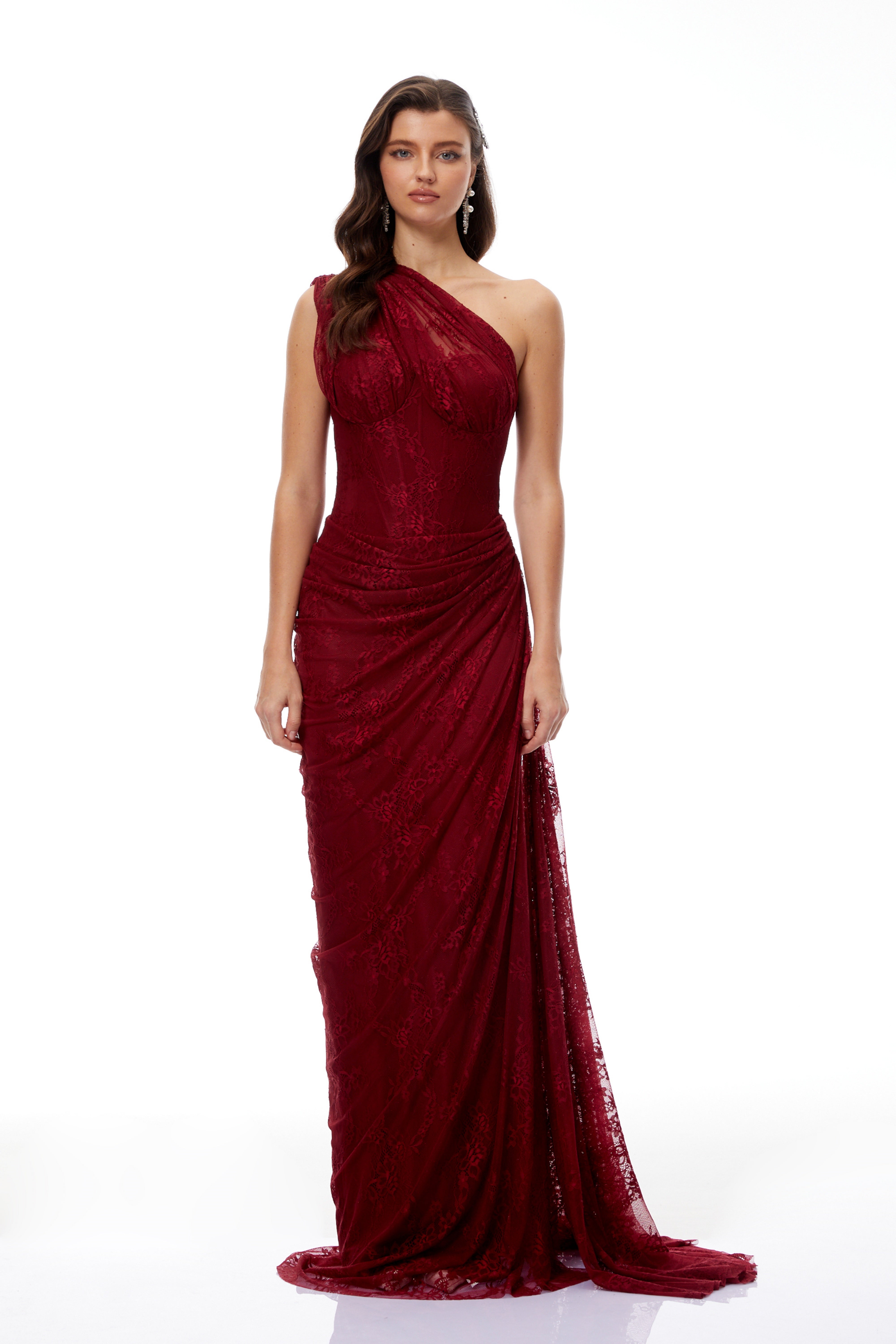 Lace Dress in Burgundy