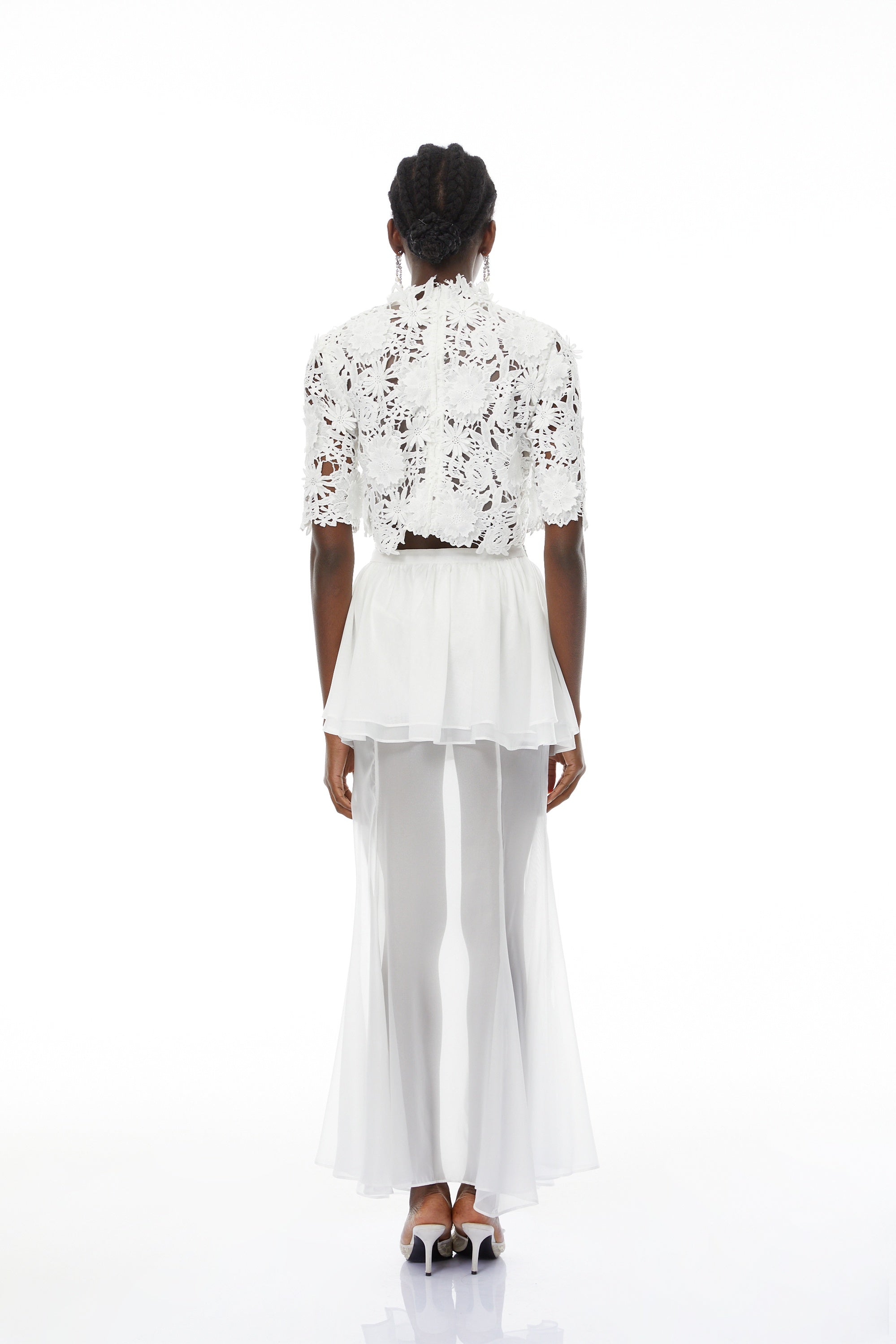 فستان ماكسي أوفيليا بني مزين بالكريستال