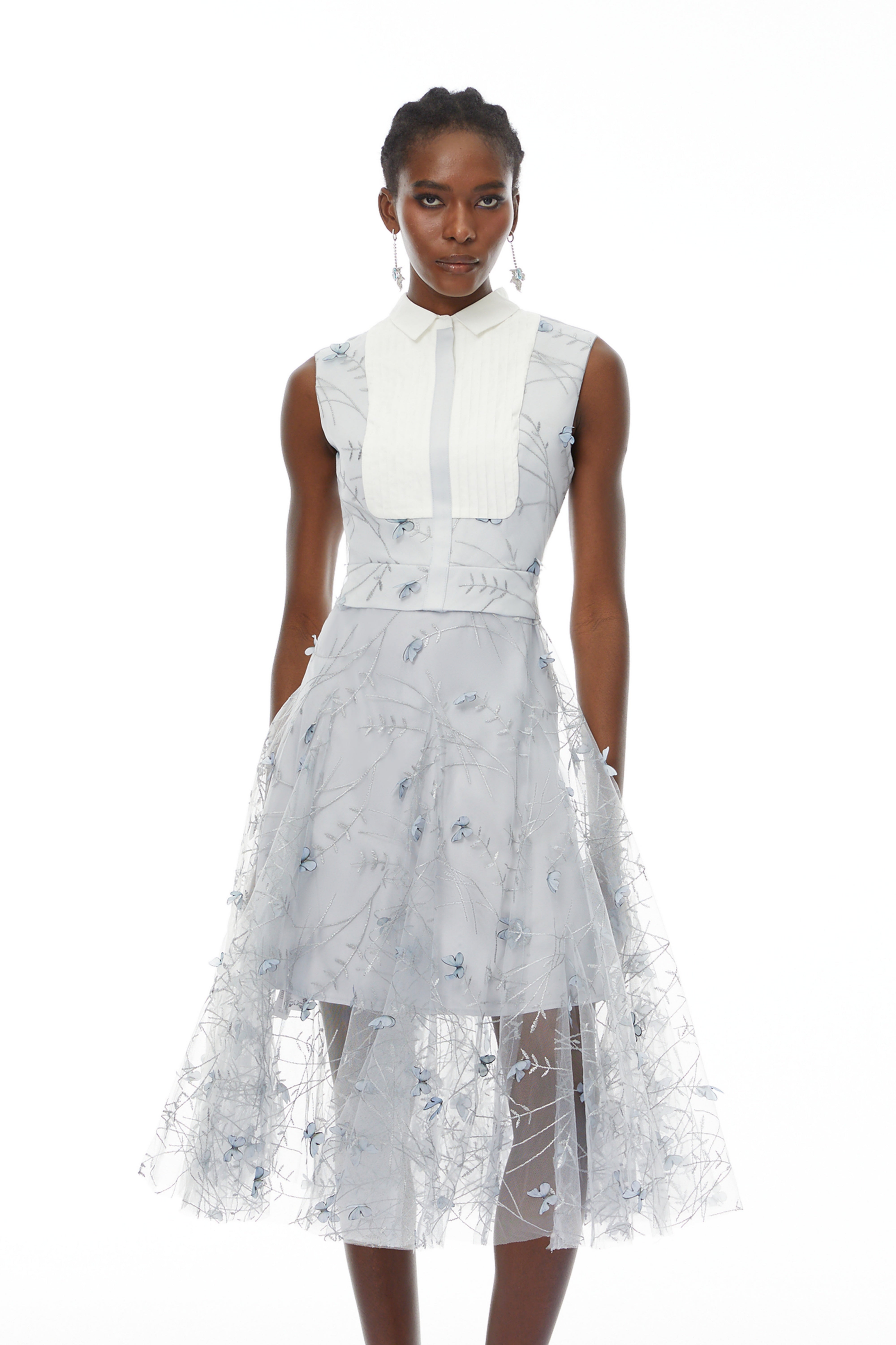 Neve Lavender Floral Appliqué Jacket & Dress Set