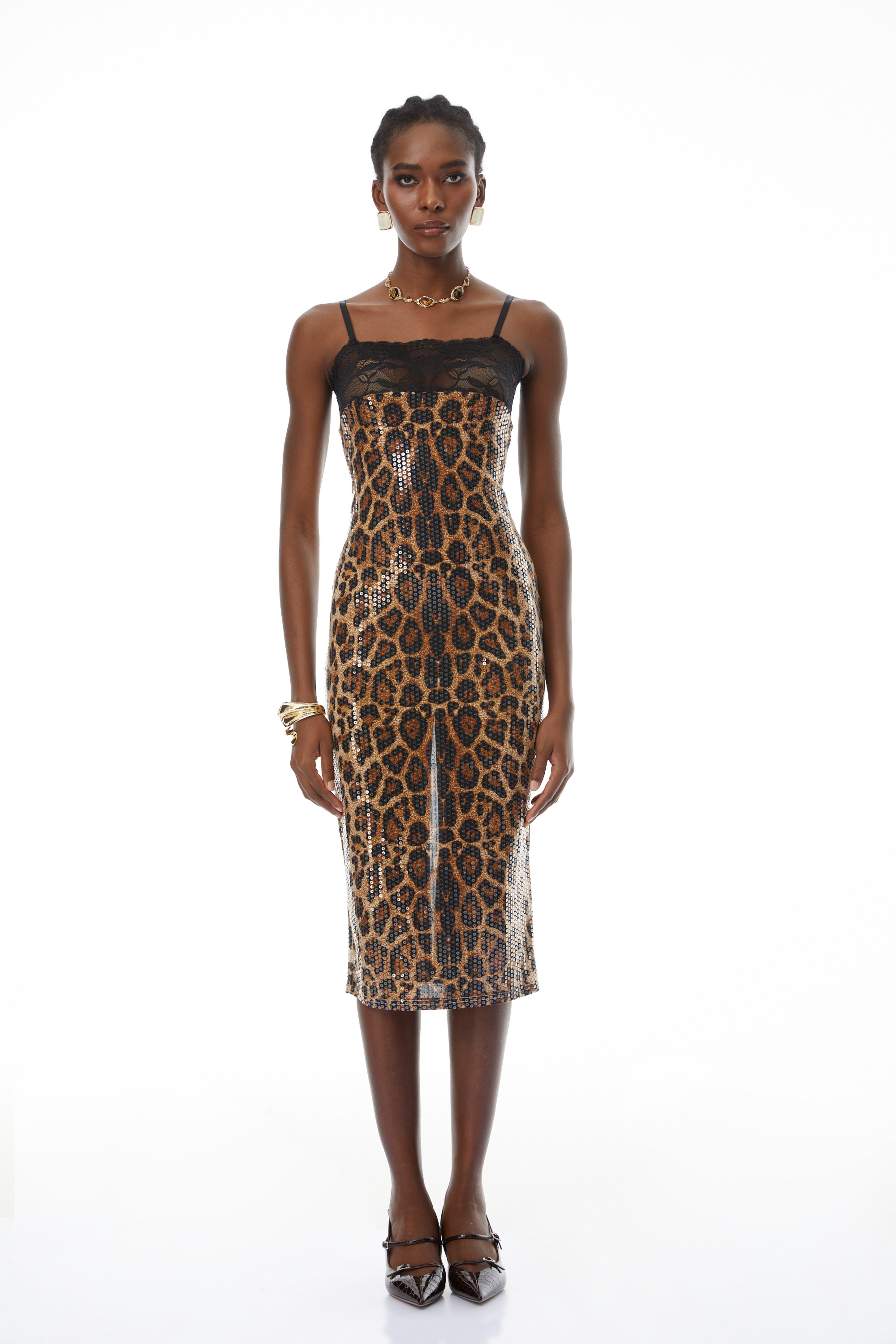 Leopardenmuster-Kleid