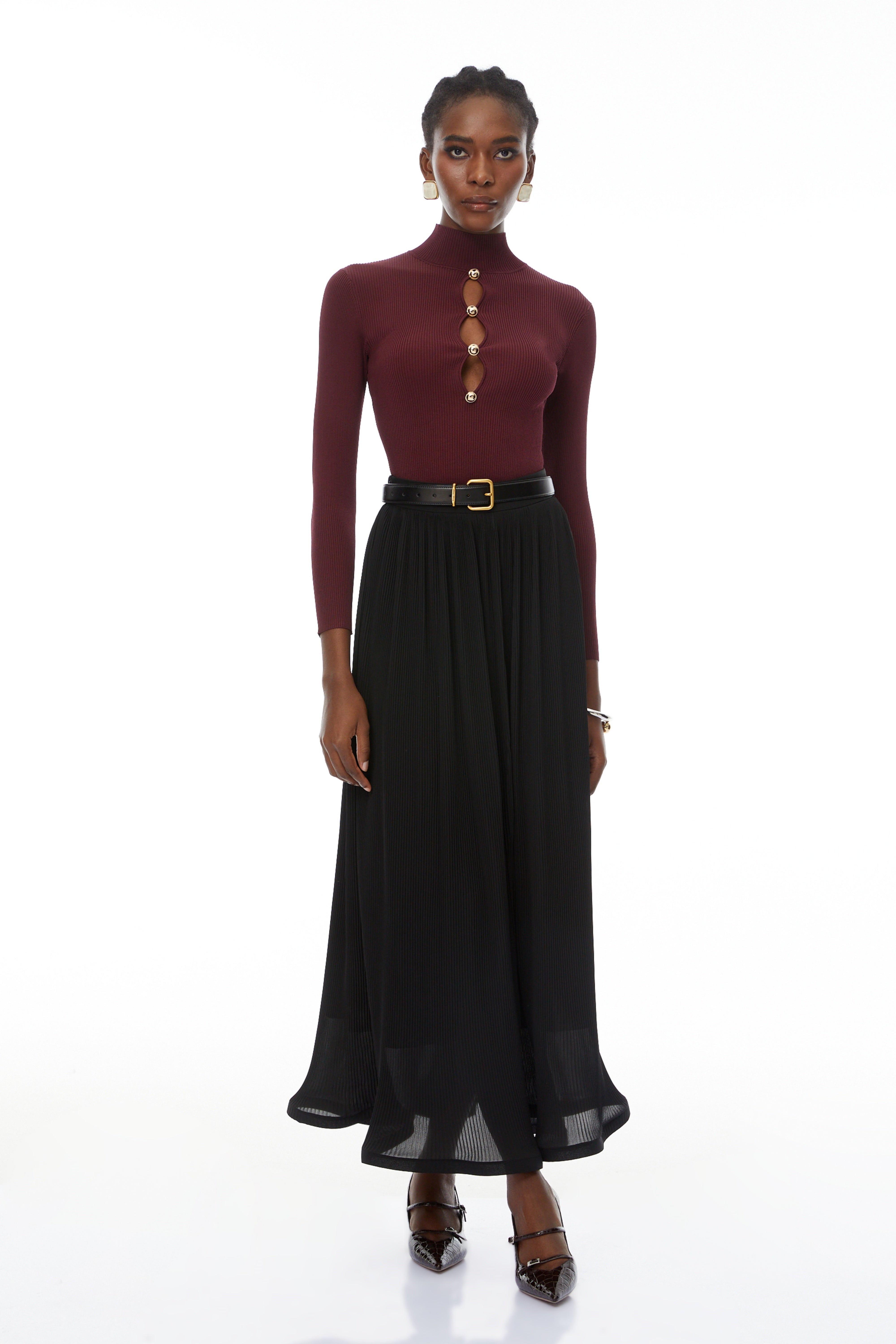 Sharon Rotes Maxikleid mit Strassverzierungen