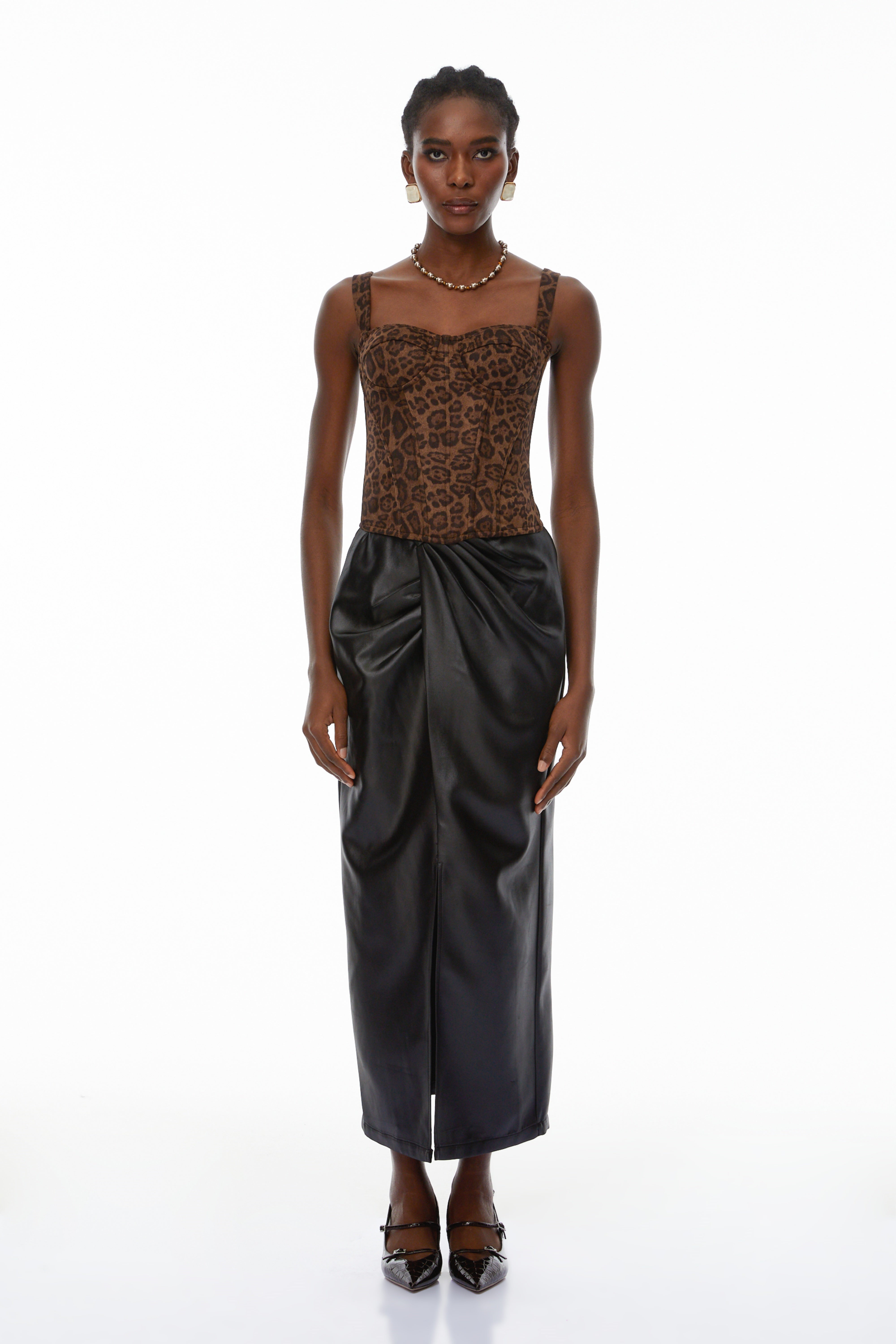 Eden Brown Leopard Corset Top