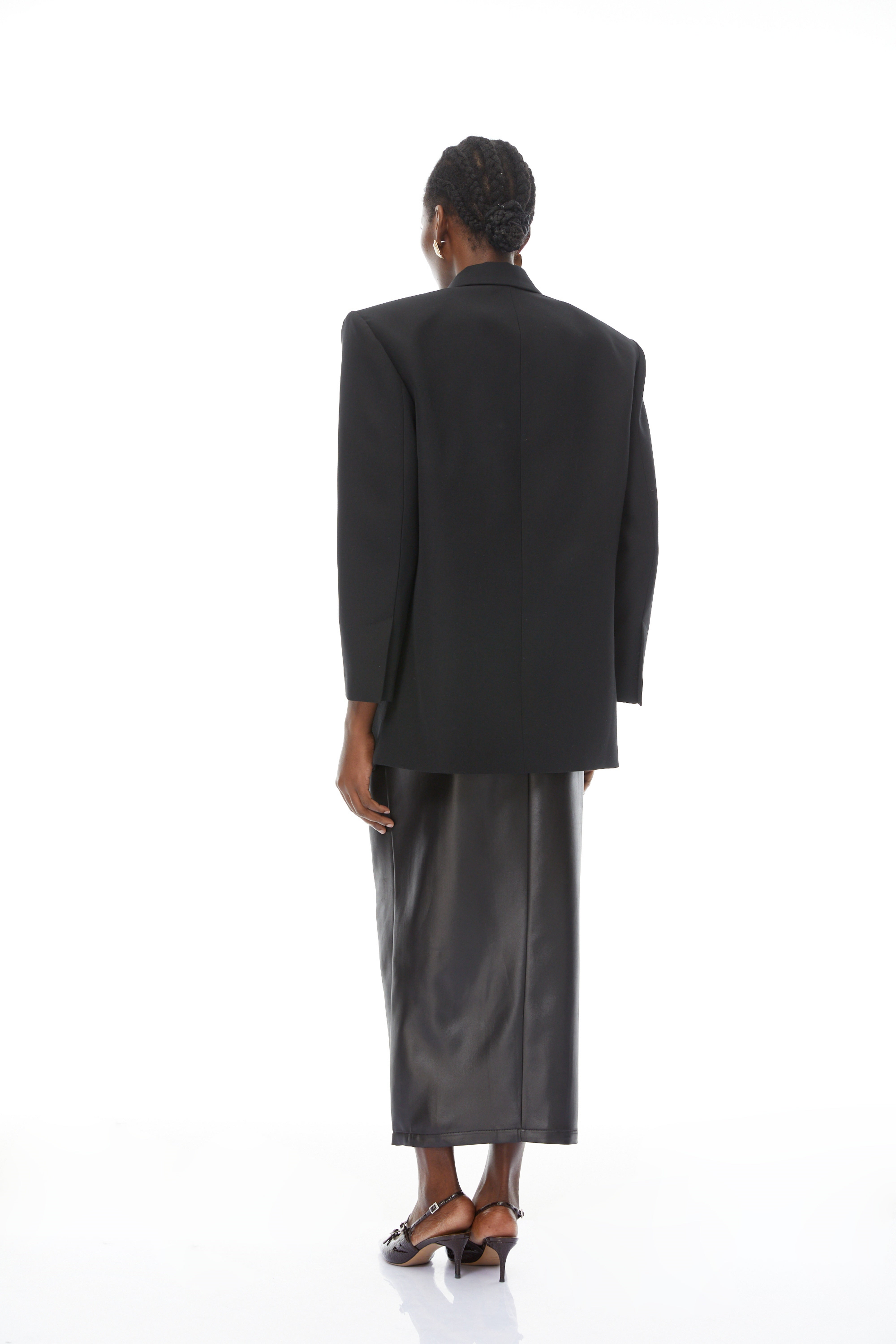 Simona Black Lapel Single-Breasted Blazer