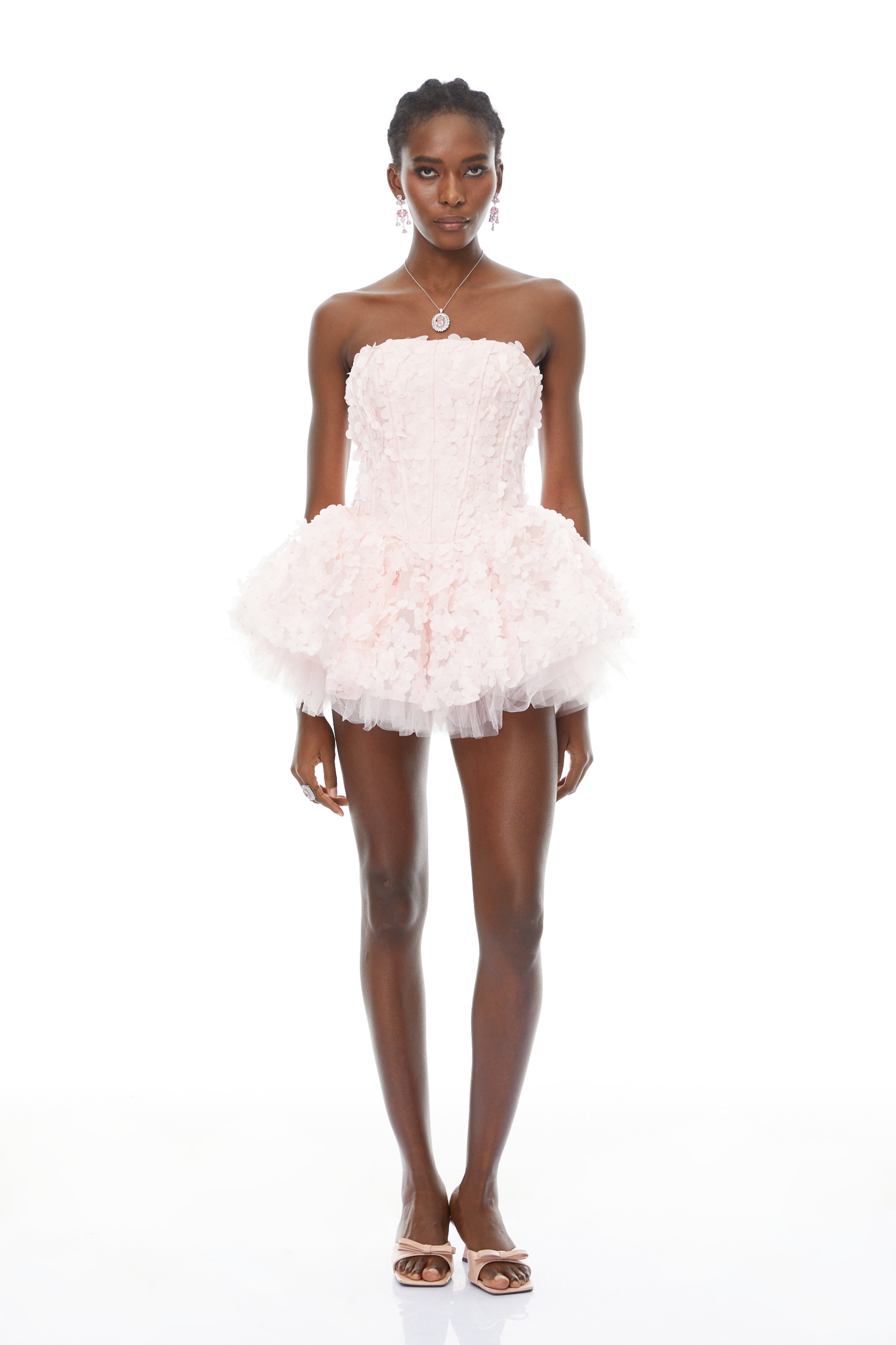 Debby Midikleid aus schwarzem Leder mit Spitzeneinsatz