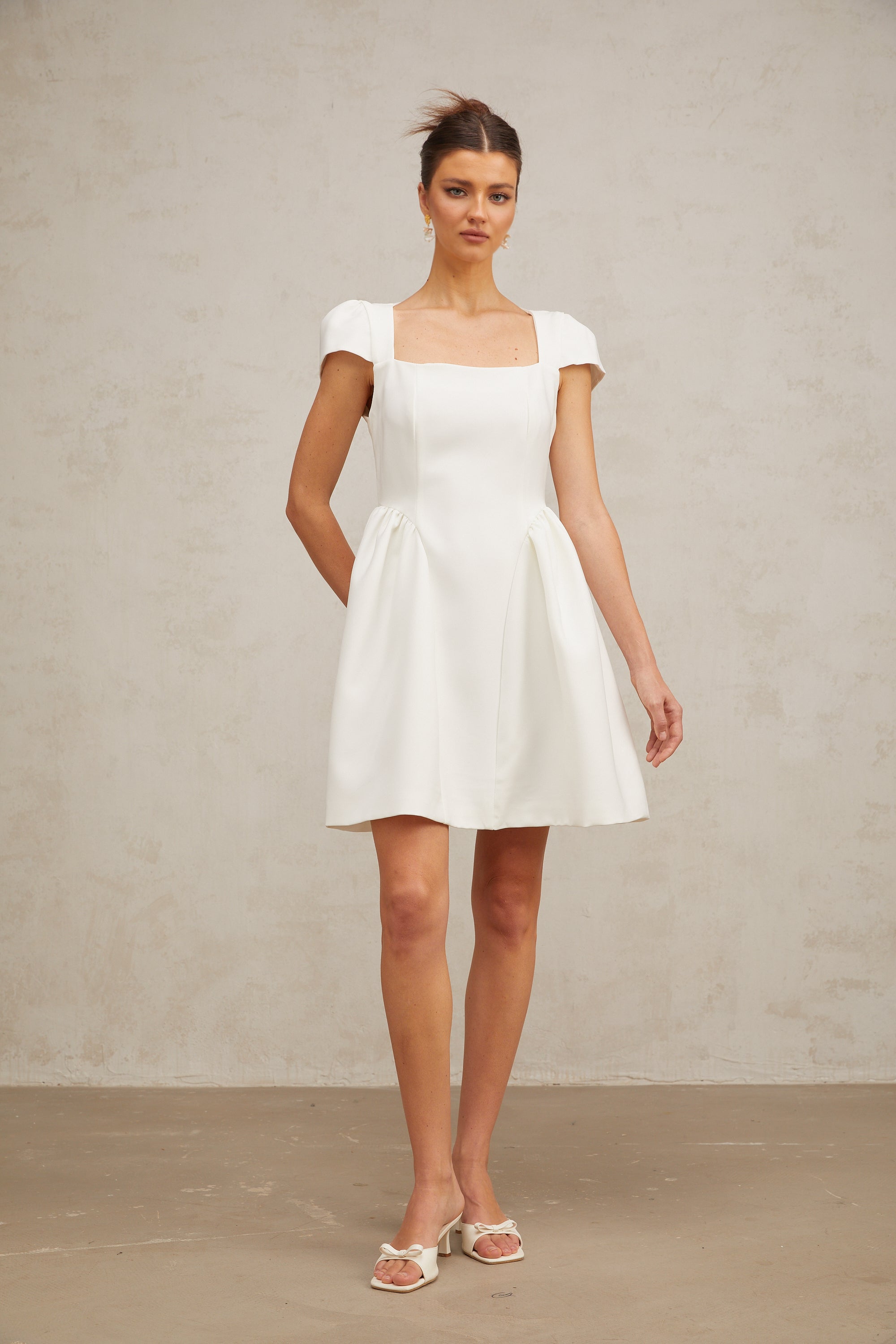 Raphaëla white cap-sleeve mini dress (Final Sale-US Only)