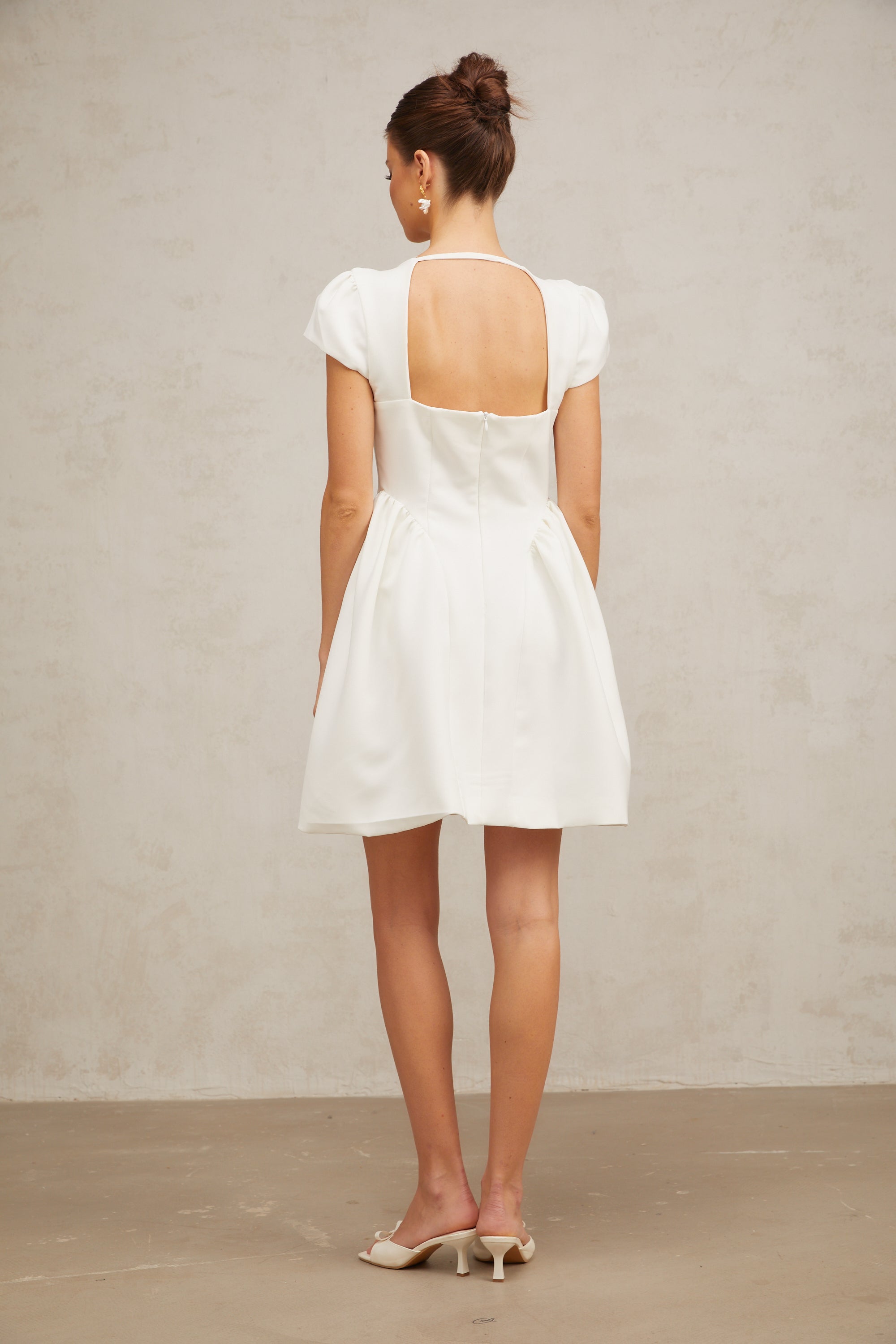 Raphaëla white cap-sleeve mini dress (Final Sale-US Only)