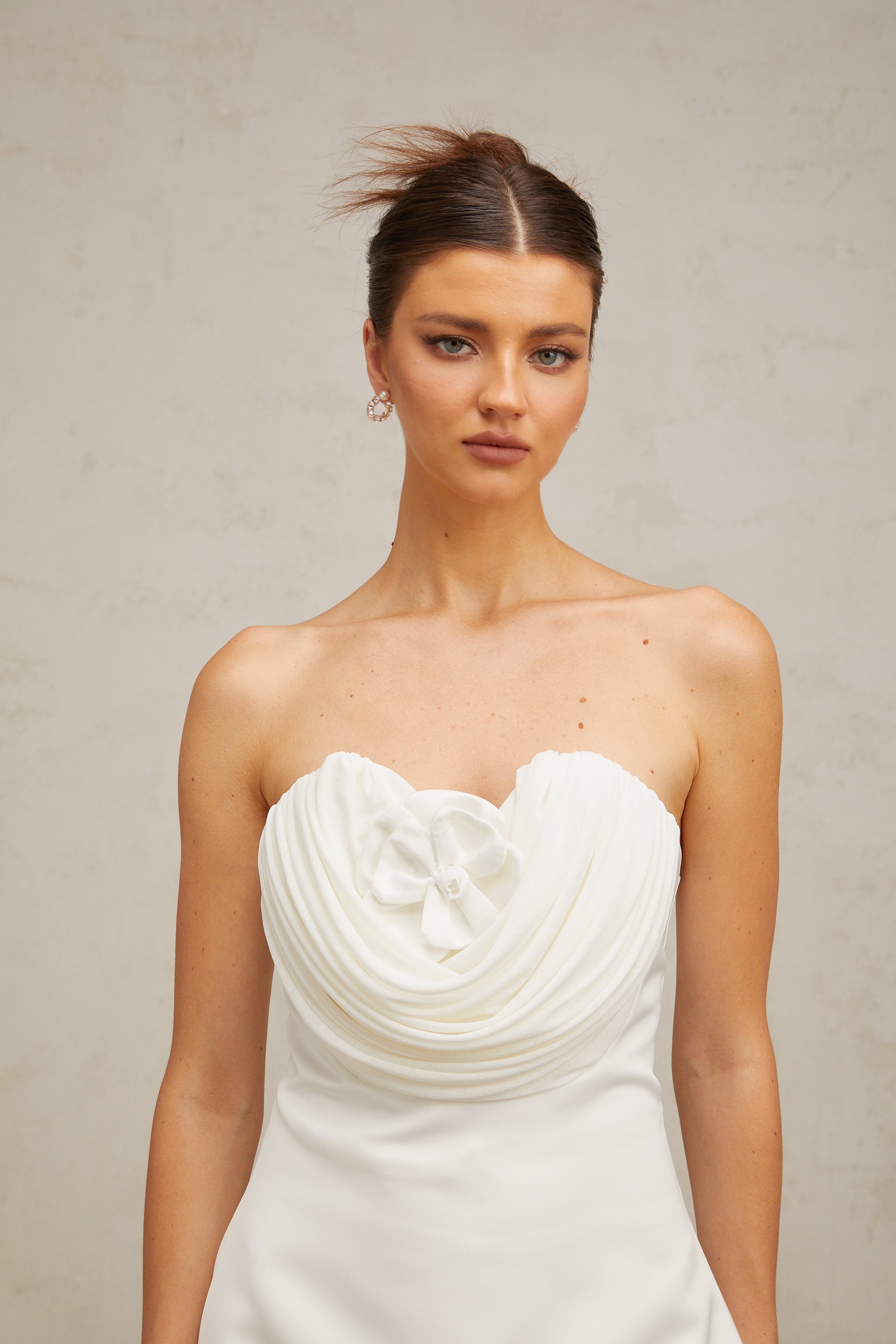 Lucie white floral-appliqué mini dress