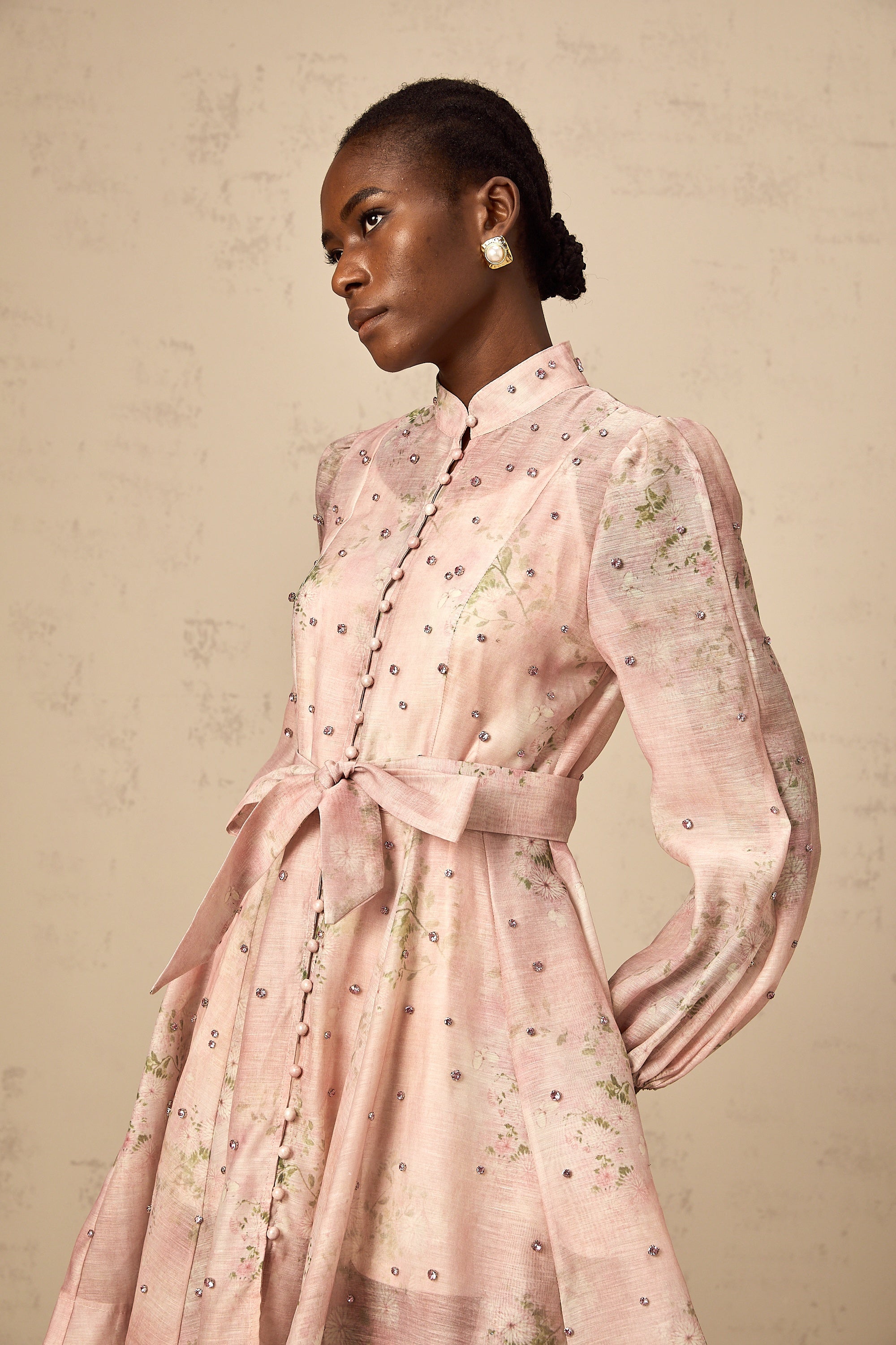 Narcisse pink embellished floral-print mini dress (Final Sale-US Only)