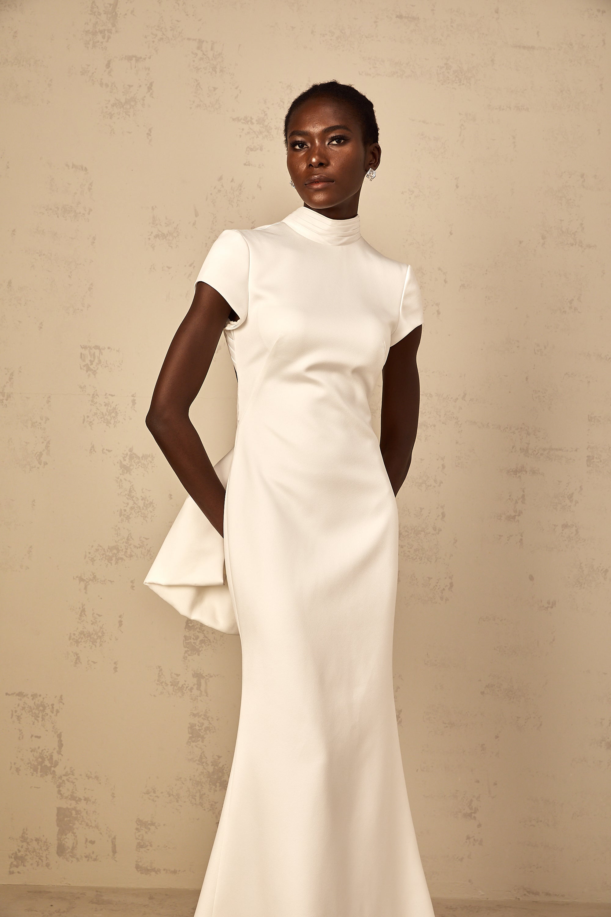 Camille White Statement Bow Mermaid Maxi Dress