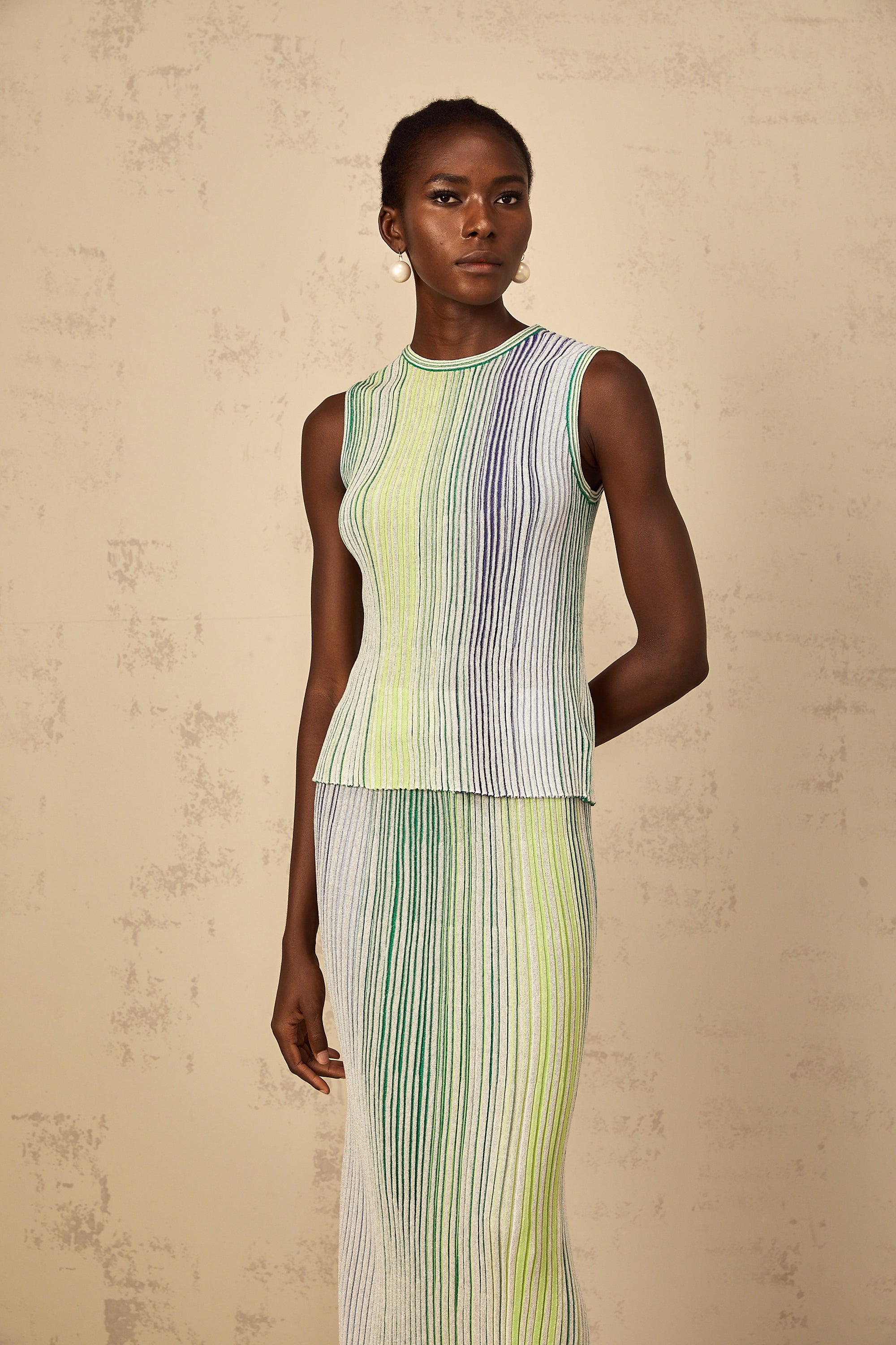 طقم منسوجات مطوية لامعة باللون الأخضر من Ulysse