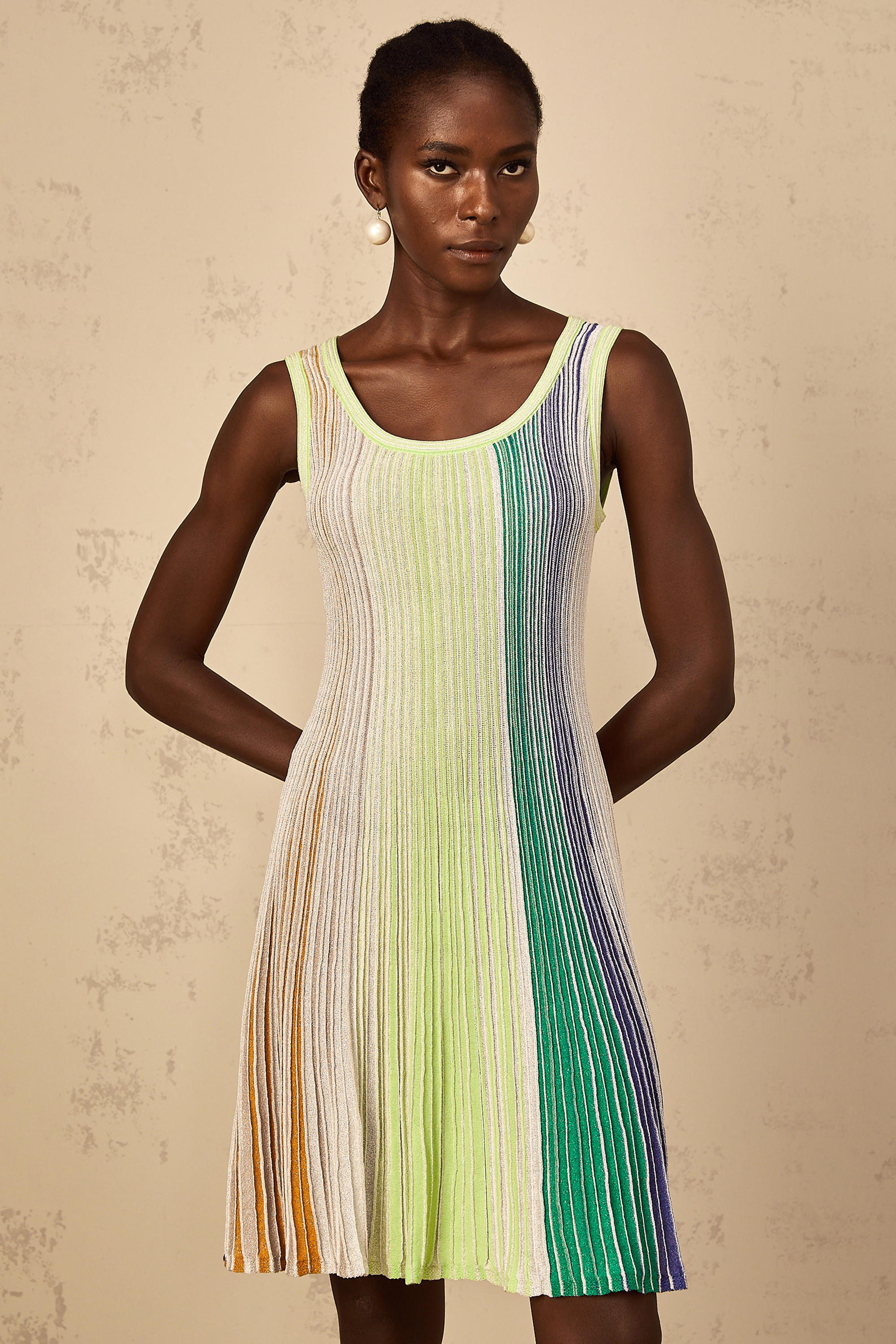 Striped Knit Mini Dress