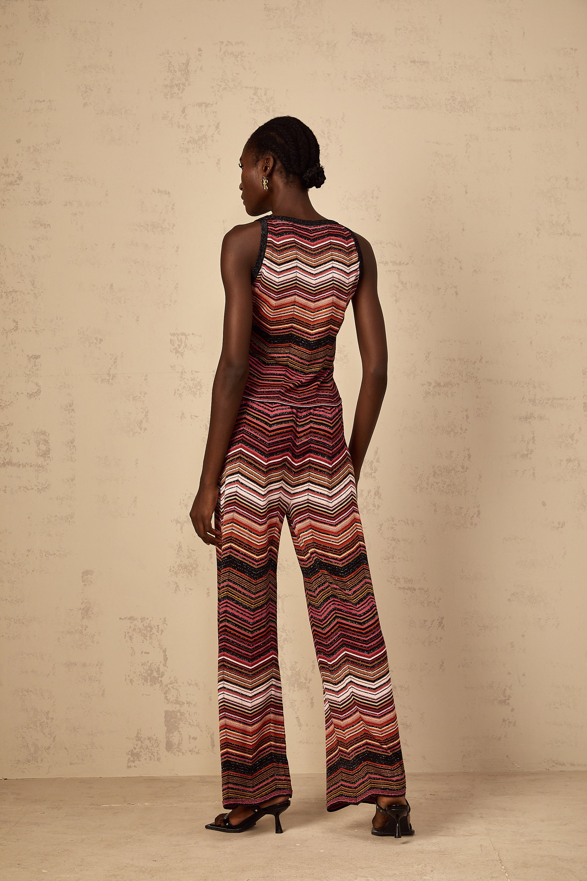 Chloé – Passendes Set aus rot gestreiftem Strick