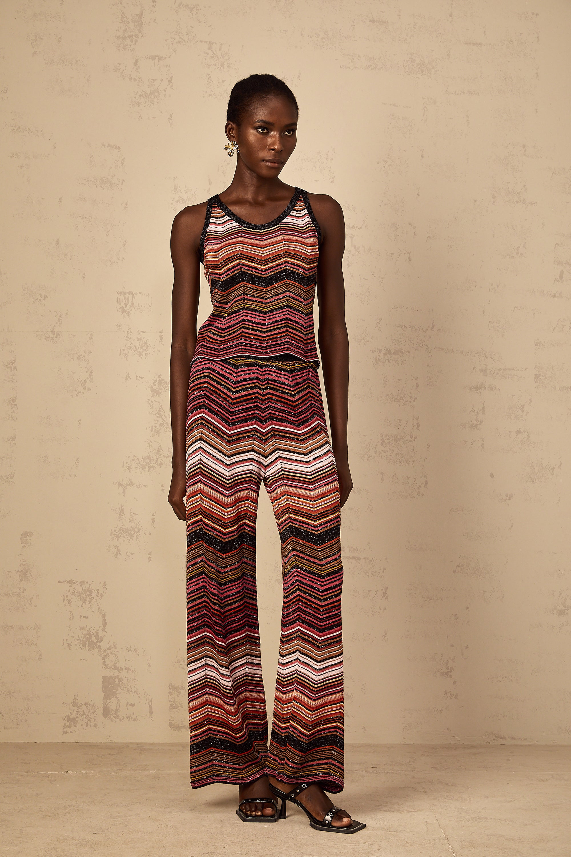 Chloé – Passendes Set aus rot gestreiftem Strick