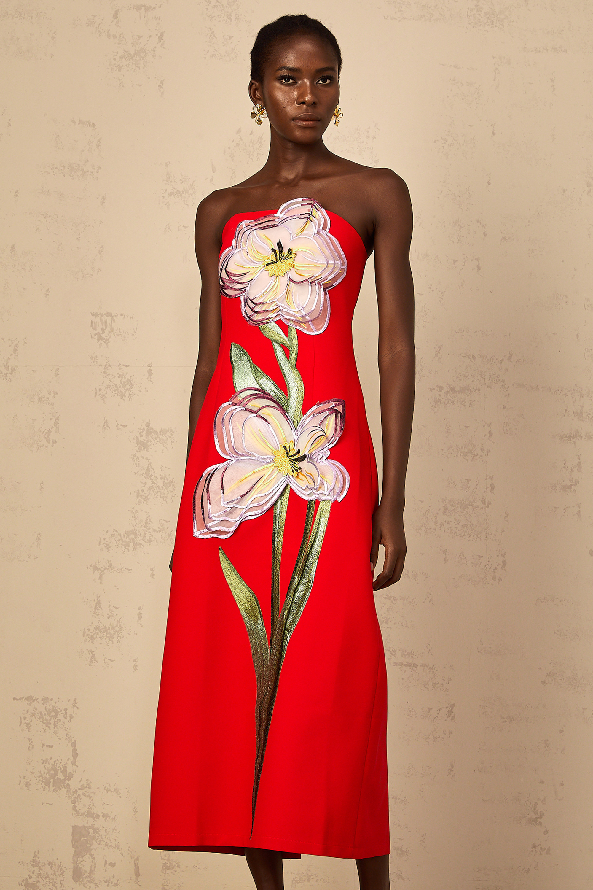 Floral Embroidered Midi Dress