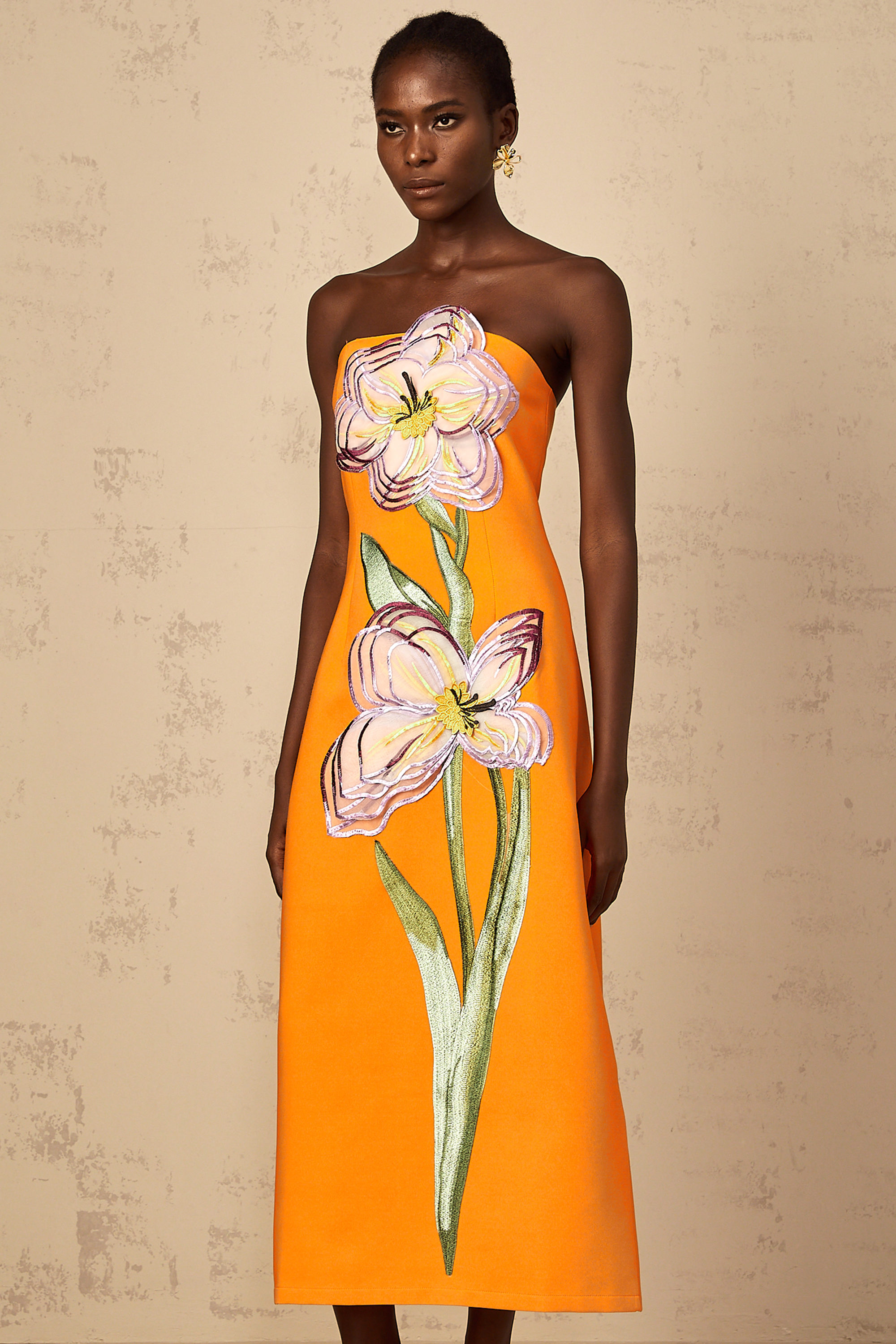 Sequined Floral Midi Dress