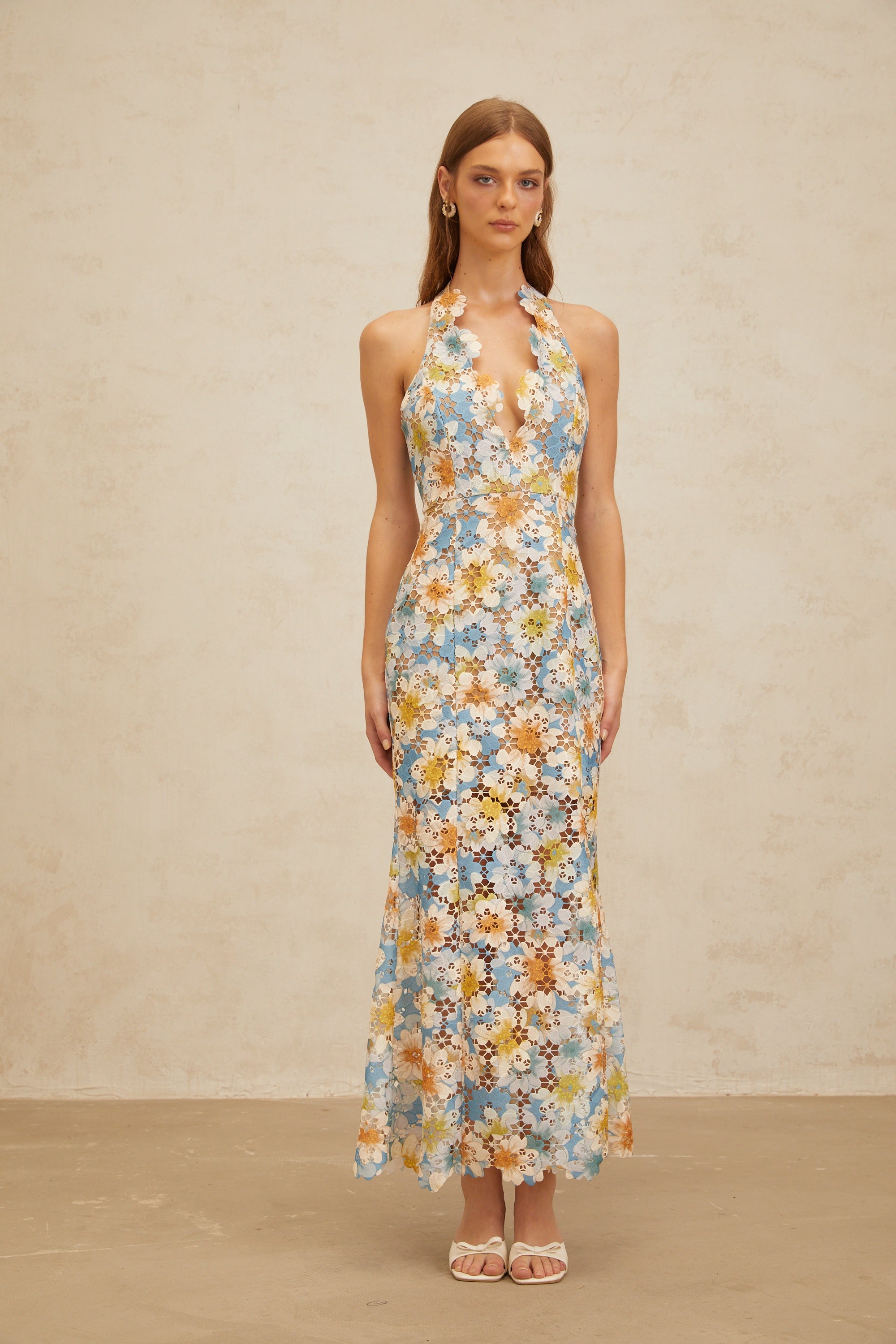 Zoé Blue Garden Party Floral Maxi Dress