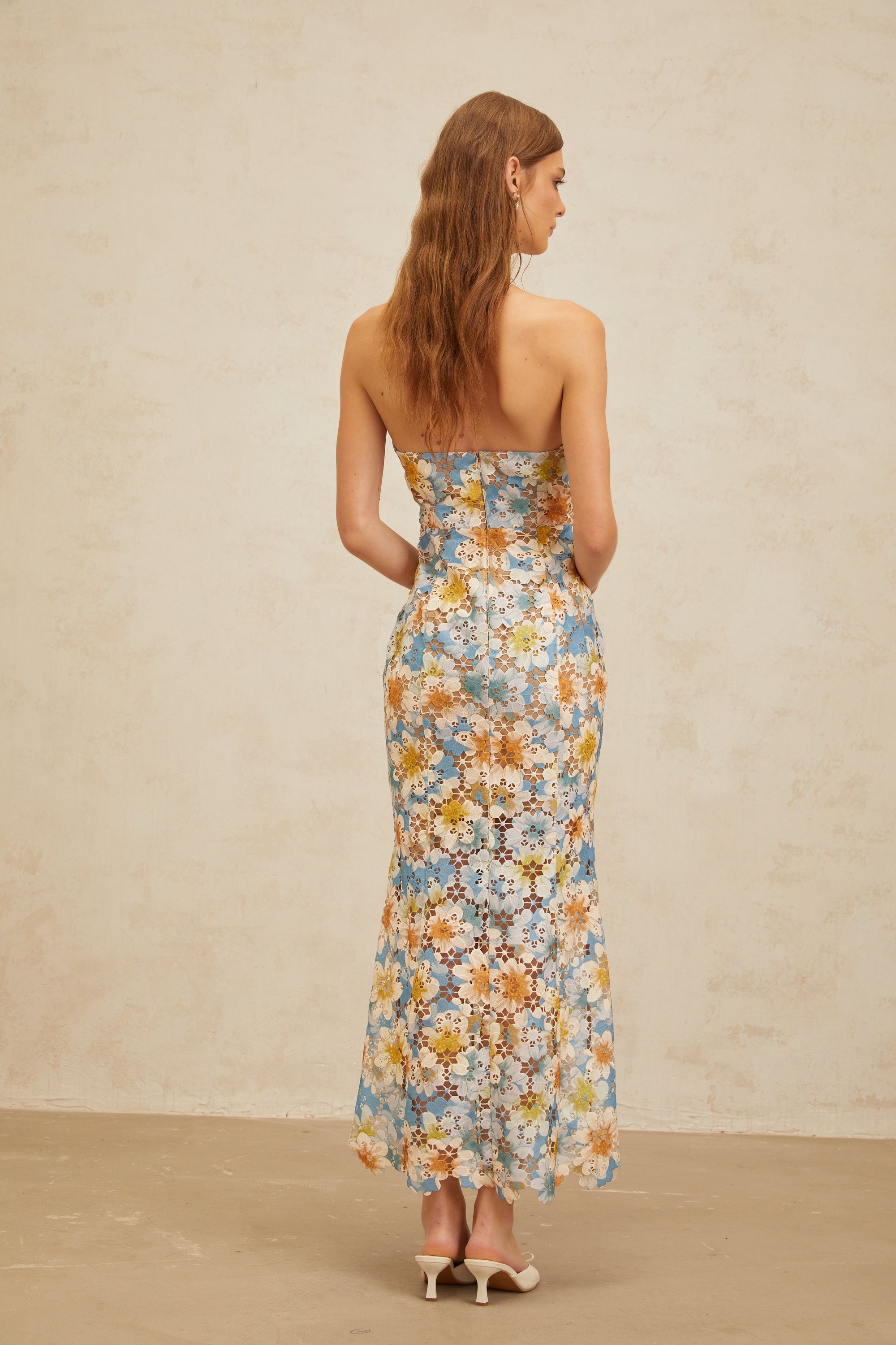 Zoé Blue Garden Party Floral Maxi Dress