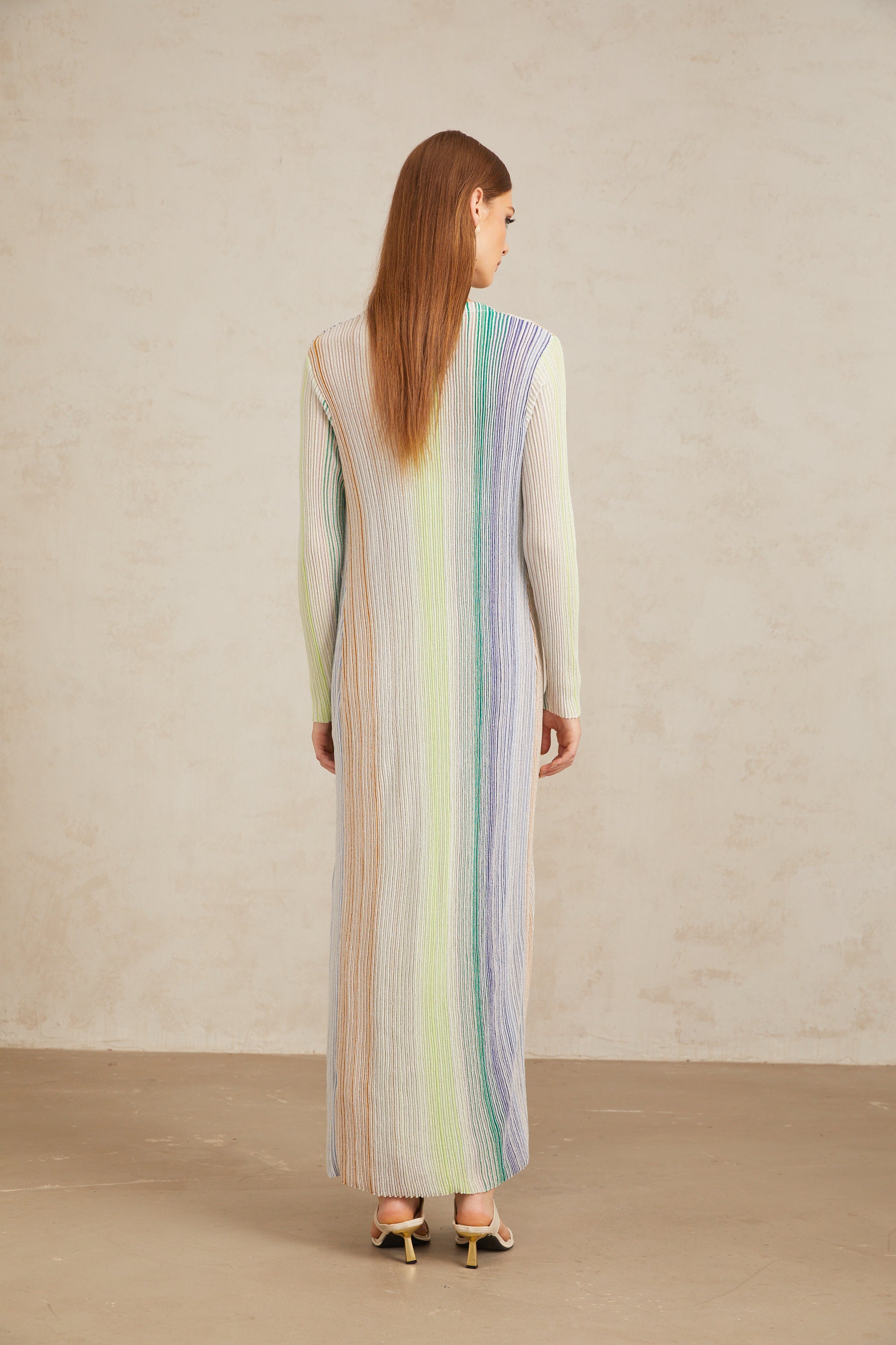 كارديجان طويل محبوك باللون الأخضر المعدني من سيريليث