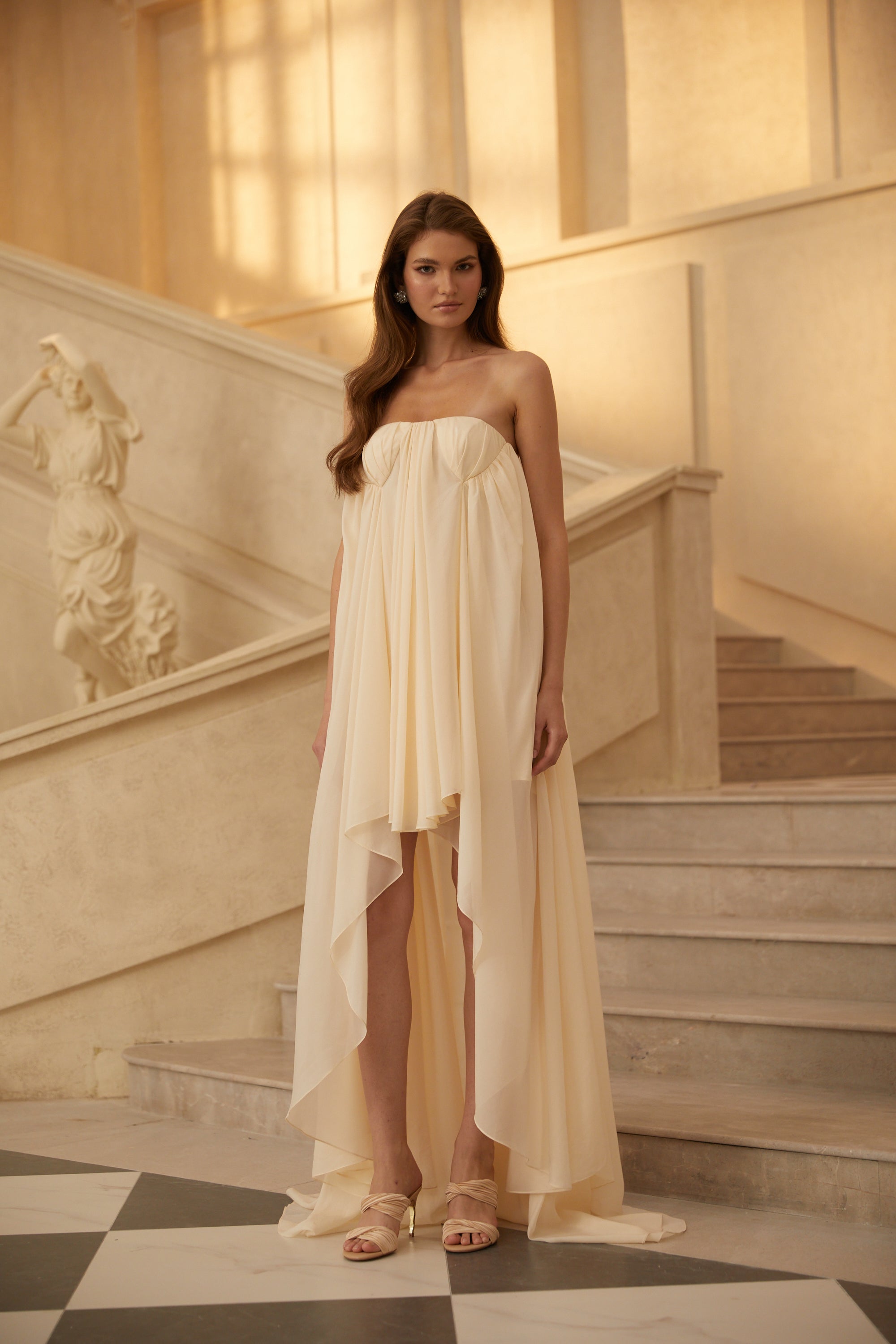 فستان أنيلي بيج البوري من الشيفون متوسط الطول