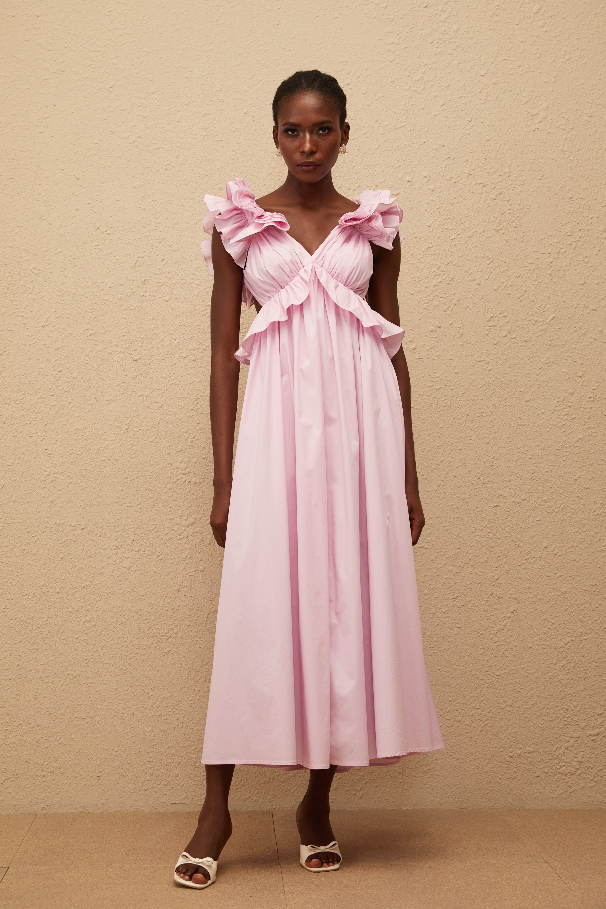 Adélaïde Pink Open Back Maxi Dress