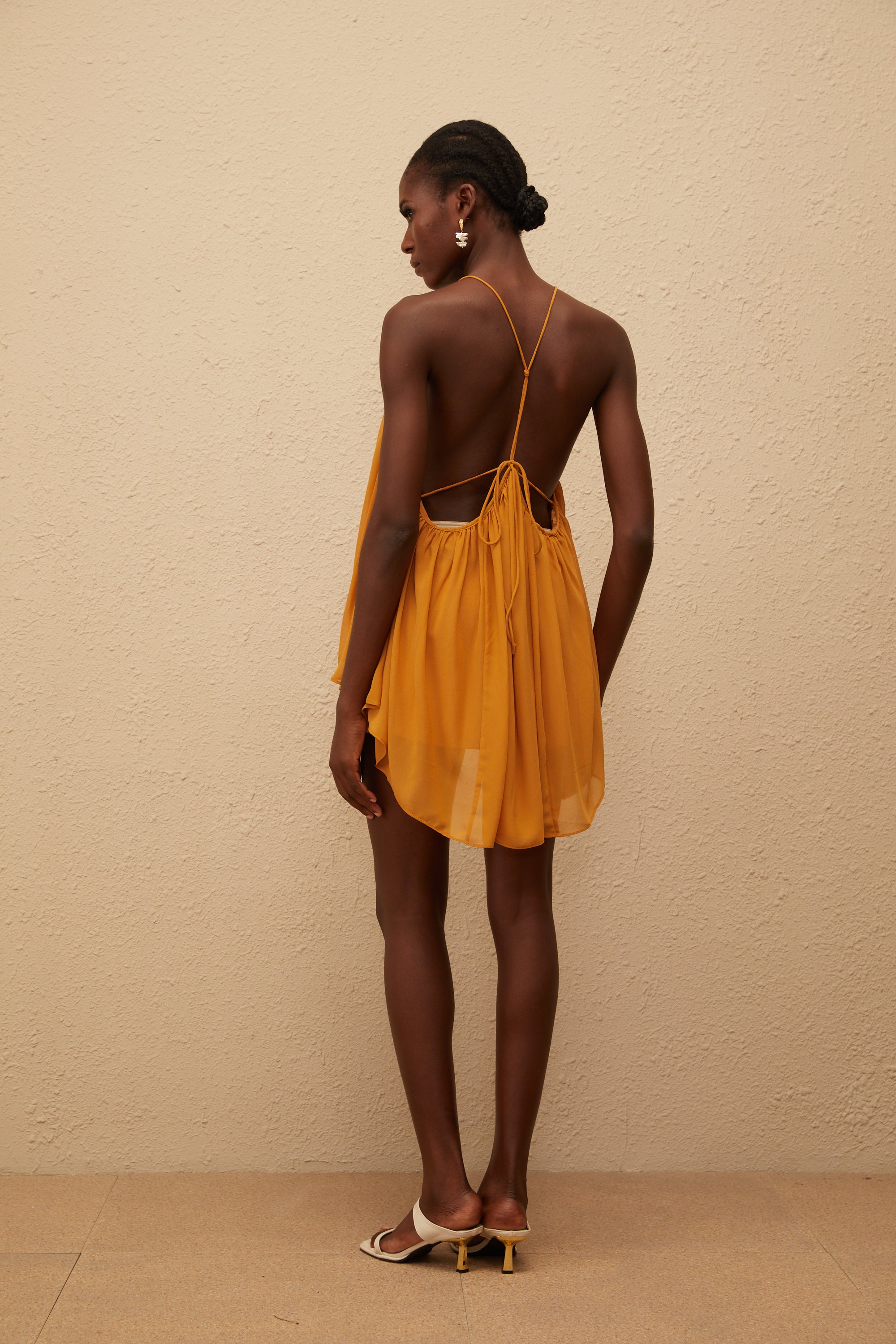 Nemesis Ginger Pleated Chiffon Top